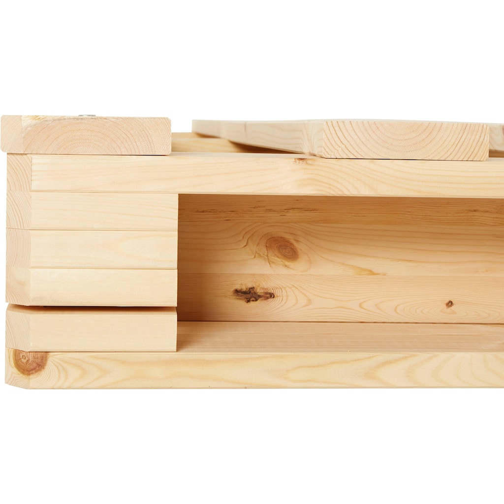 Home affaire Palettenbett »Alasco mit Schubladen«, zertifiziertes Massivholz, erweiterbar zum Doppel- oder Familienbett