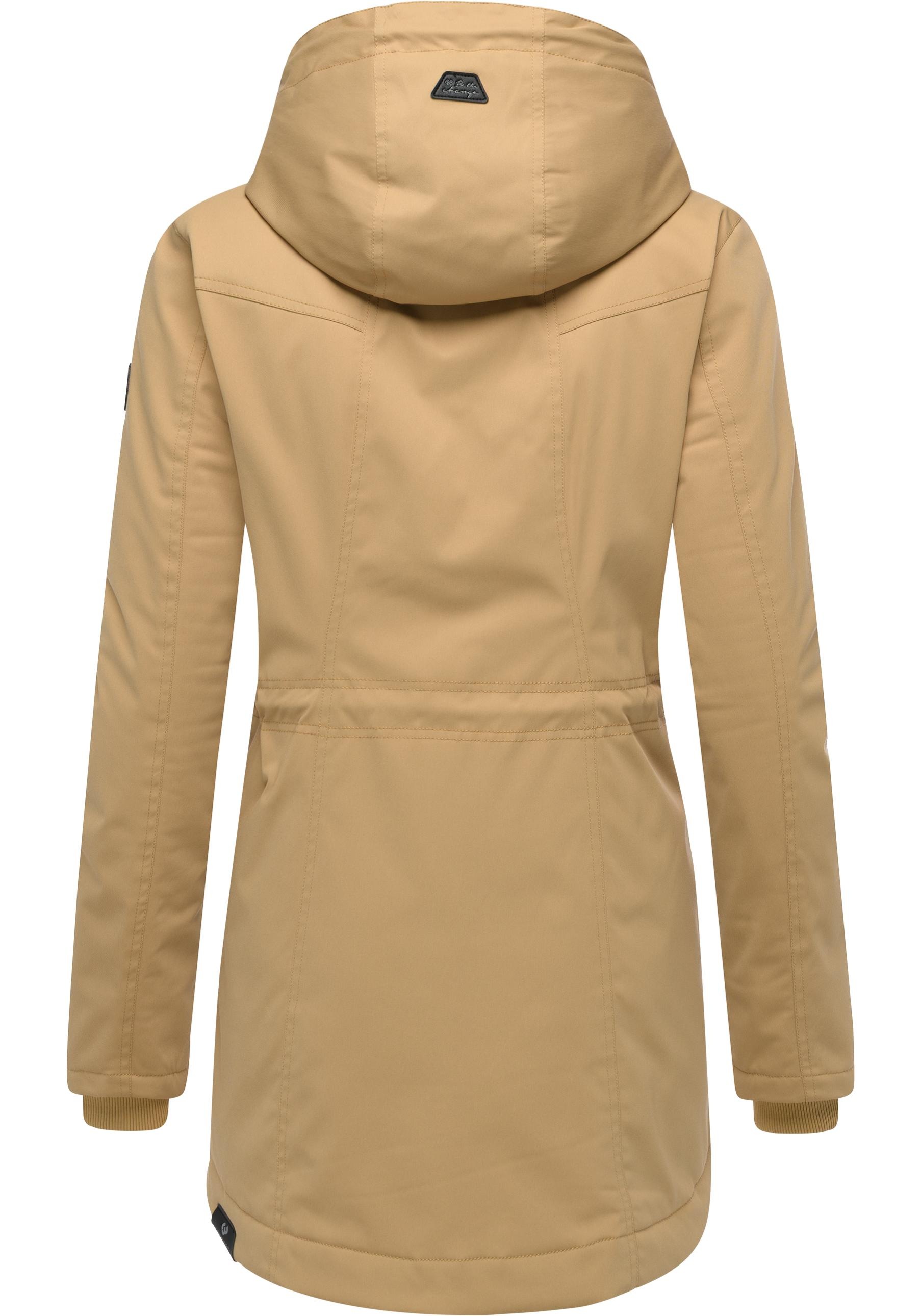 Ragwear Kurzmantel »Ellsa YOUMODO«, Winterparka mit auffälligen Taillenzugkordeln und Kapuze