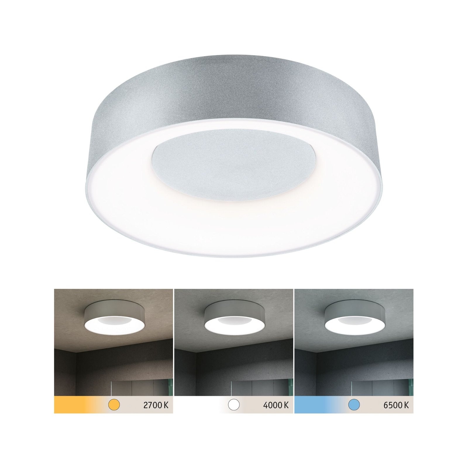 Paulmann LED Deckenleuchte »Selection Bathroom Casca IP44 1x16W 300mm Alu 230V Metall/Kunststoff«, 1 flammig-flammig, WhiteSwitch