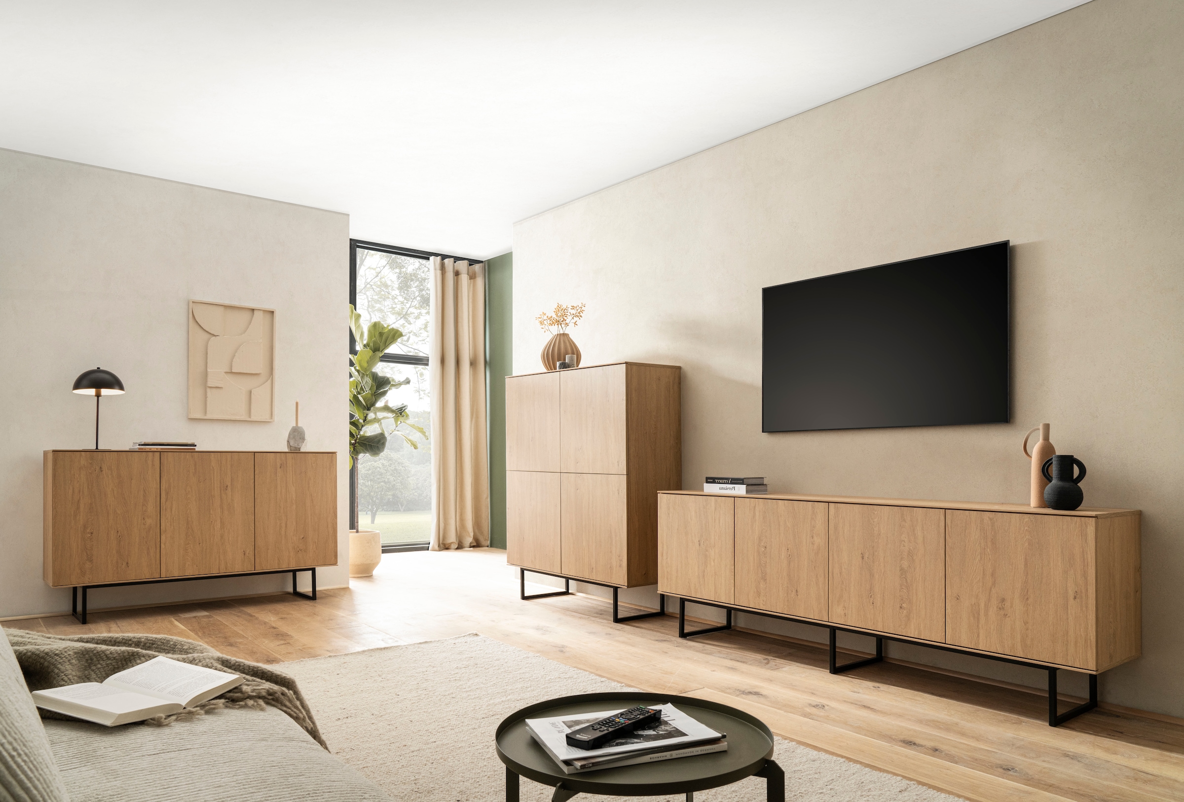 Home affaire Sideboard »Lund, moderner Schrank, Kommode mit Kufengestell«, ausreichend Stauraum, vielseitig einsetzbar, 150 cm breit