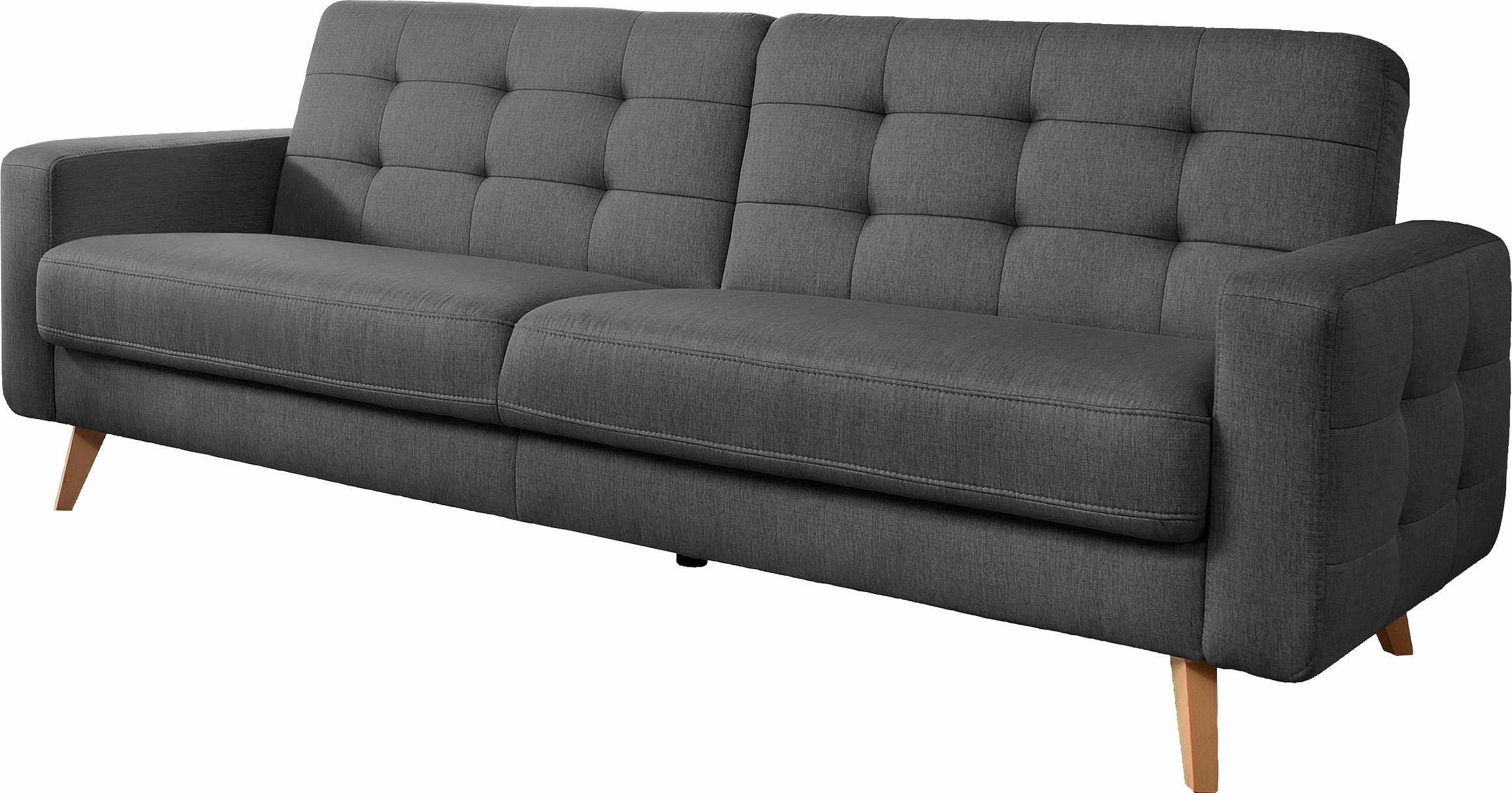 exxpo - sofa fashion 3-Sitzer »Nappa, kompakt und komfortabel, bequem, zeitloses Design, L-Form«, tolle Detailverarbeitung, mit Bettfunktion und Bettkasten