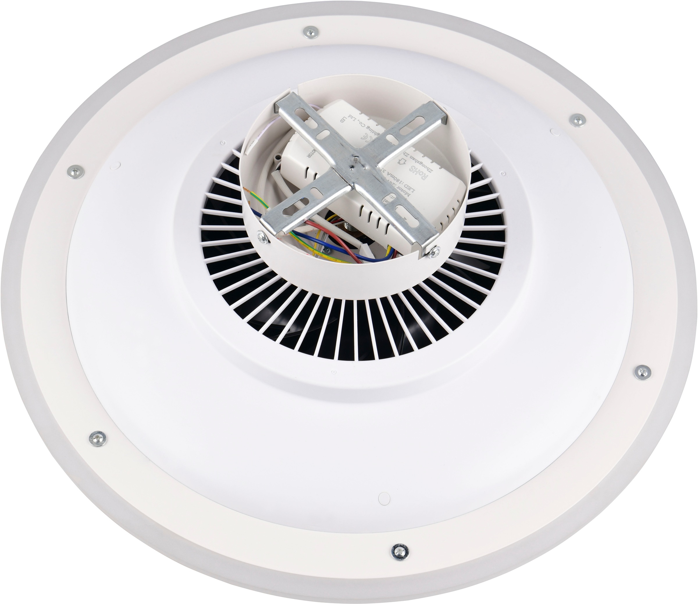 REALITY Leuchten LED Deckenleuchte »SAARELA mit Ventilator, unauffälliger Deckenventilator mit Licht 18W« LED-Board 1 Stk. Farbwechsler | warmweiß - kaltweiß 6-Stufen Ventilator Vor- & Rücklauf, Fernbedienung CCT dimmbar Memory