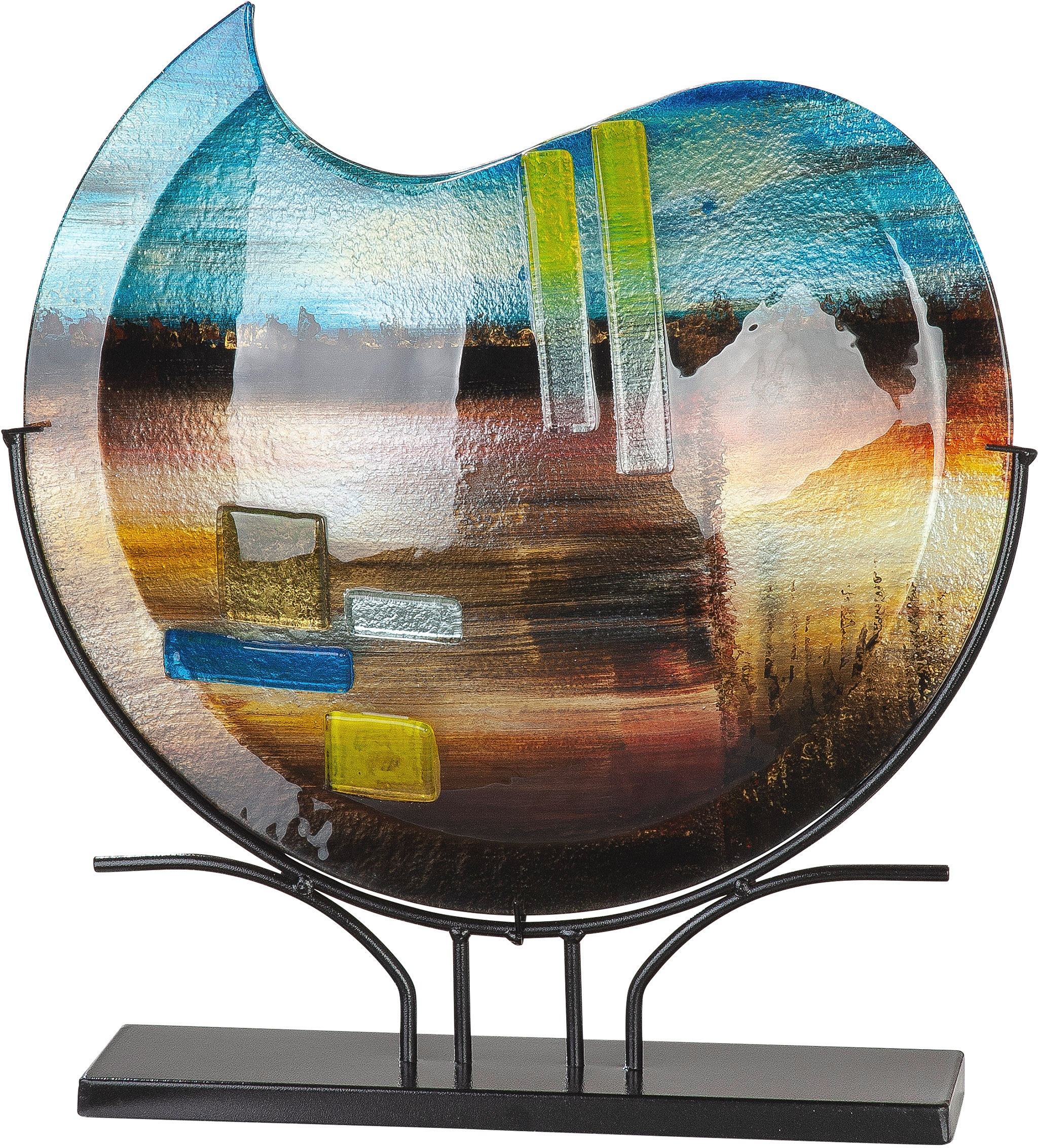 GILDE GLAS art Bruine design vaas van glas - decoratie woonkamer herfst winter - cadeau voor vrouwen Kerstmis verjaardag - van gekleurd glas - hoogte 26 cm
