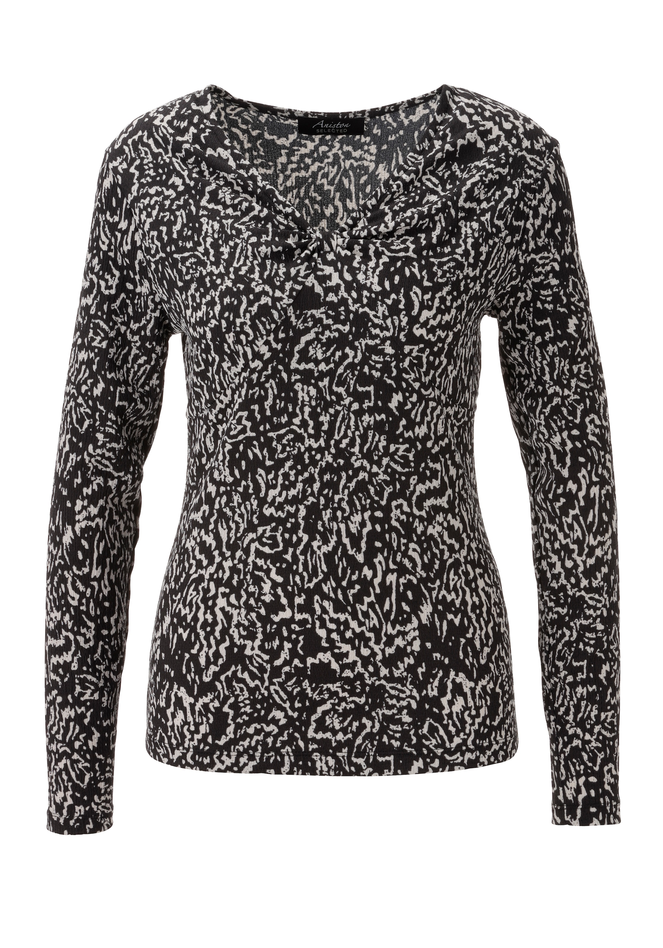 Aniston SELECTED Shirtbluse elastische Shirtware in leichter Crash-Optik - NEUE KOLLEKTION