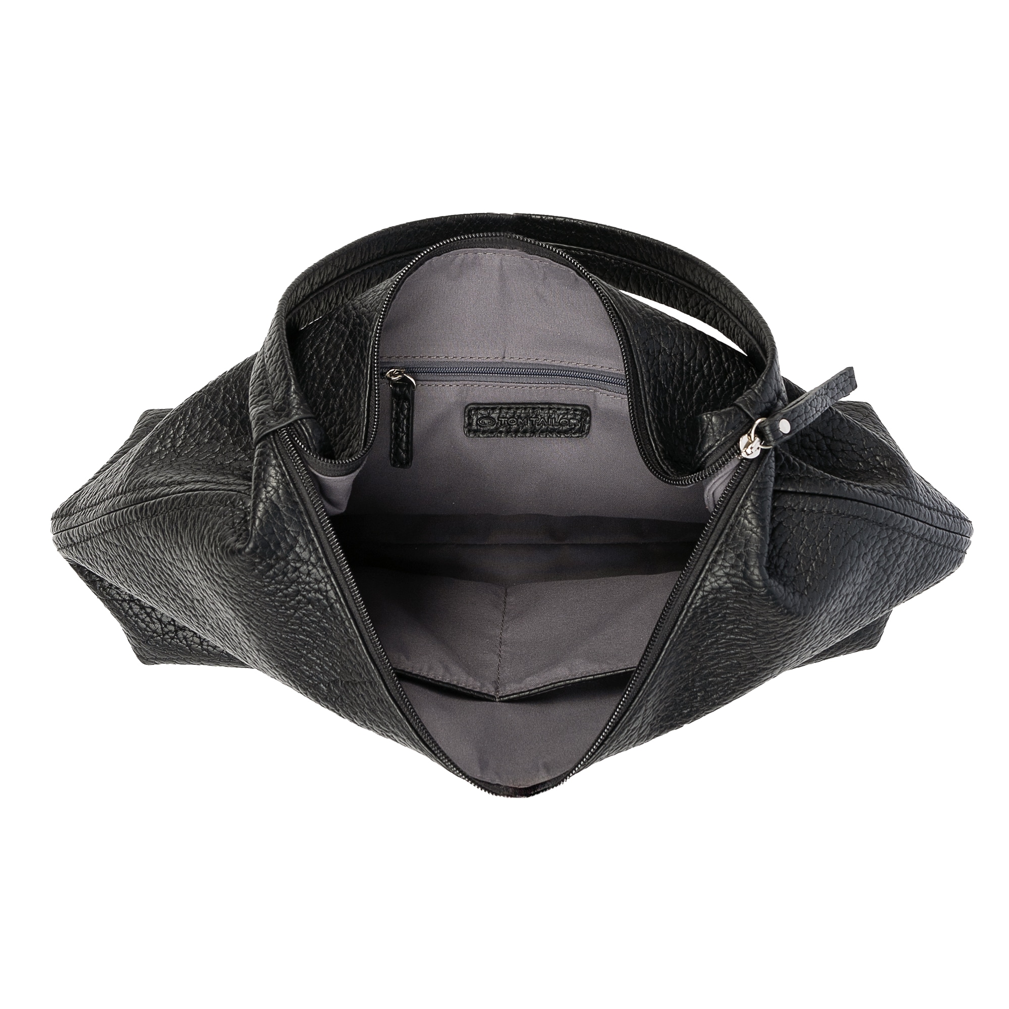 TOM TAILOR Hobo »Evelina«, aus weichem Lederimtitat in lässiger Trapezform mit dekorativen Seiten