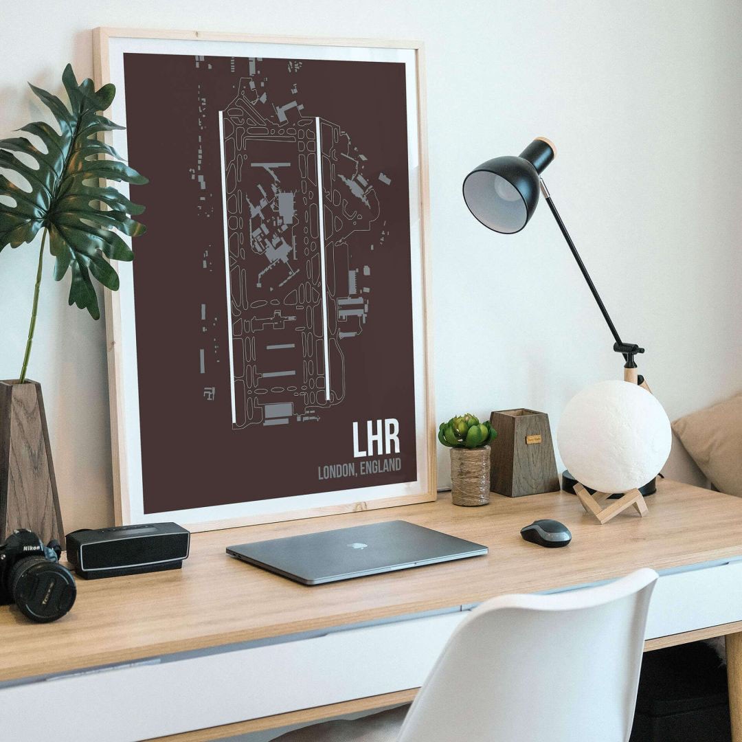 Wall-Art Poster »Wandbild LHR Grundriss London«, Grundriss, (1 St.), Poster ohne Bilderrahmen