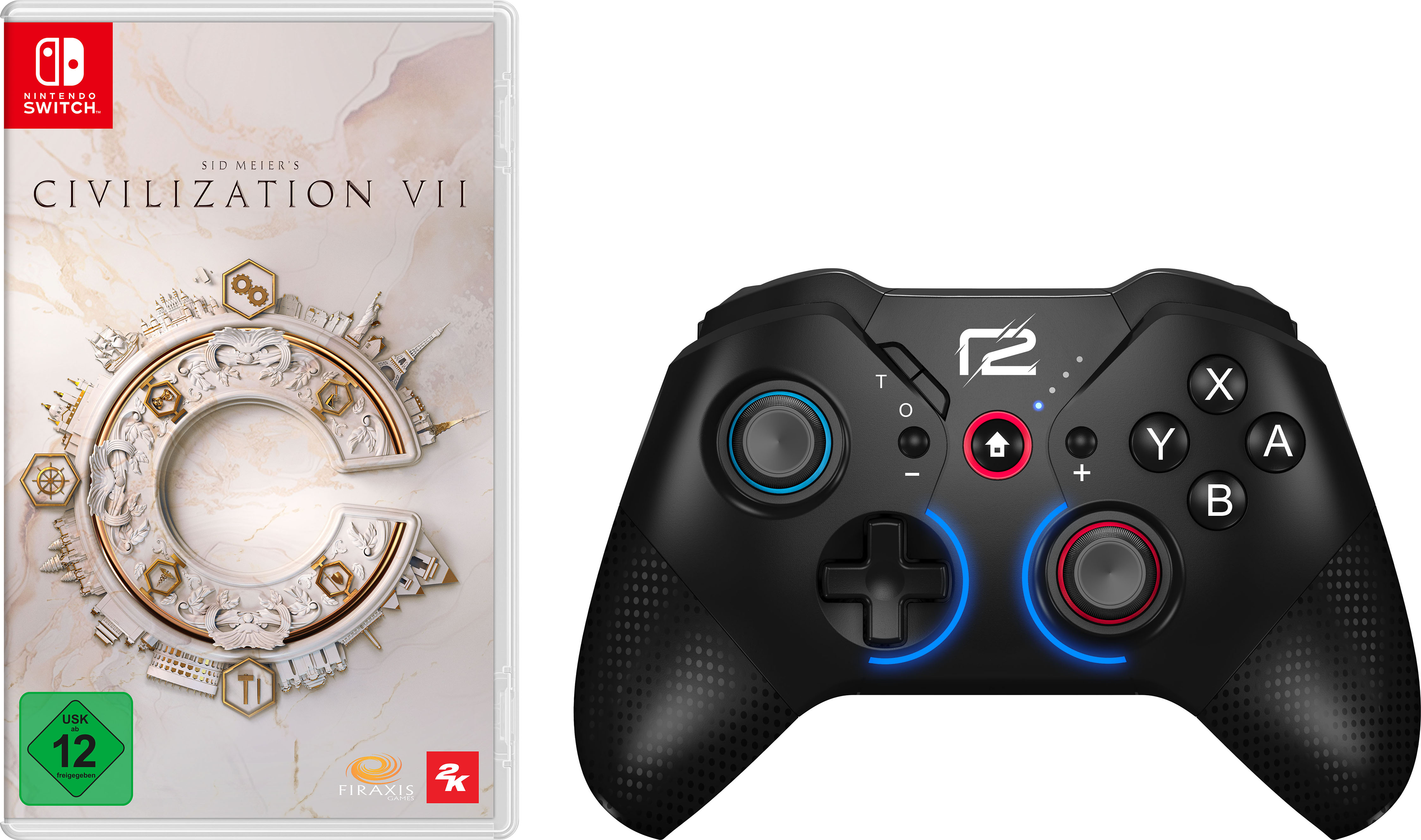 2K Spielesoftware "Civilization VII inkl. NSW Pro Pad X (schwarz)", Nintendo Switch, transparent, Spielesoftware