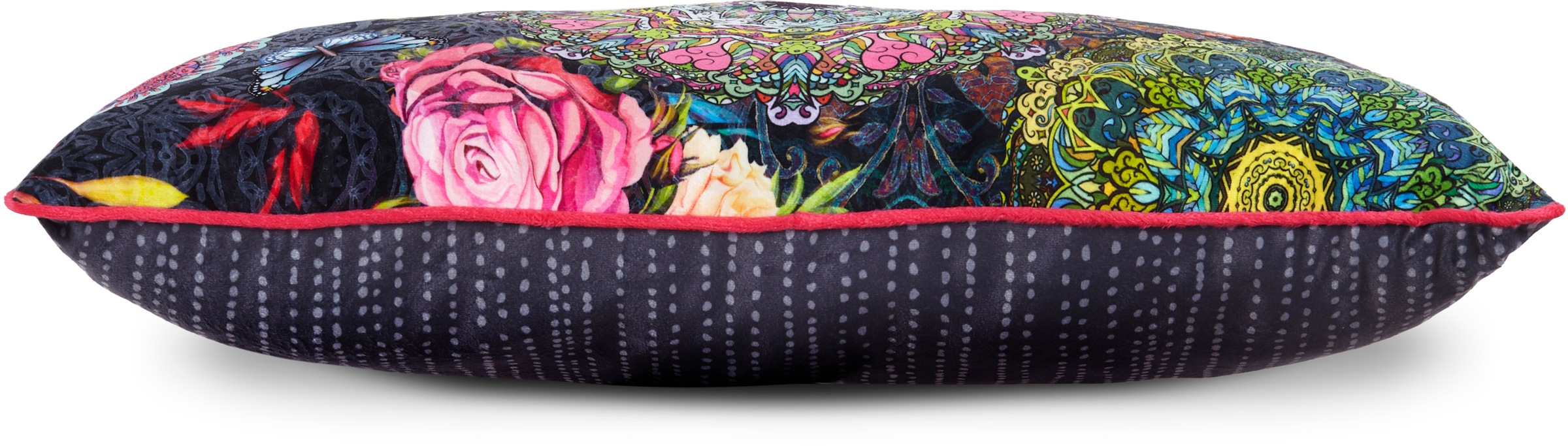 hip Dekokissen »Abbra«, Mit Füllung, 1 Stück, Biese, 30x60, Wendeoptik, Weich, Mandala, Grau