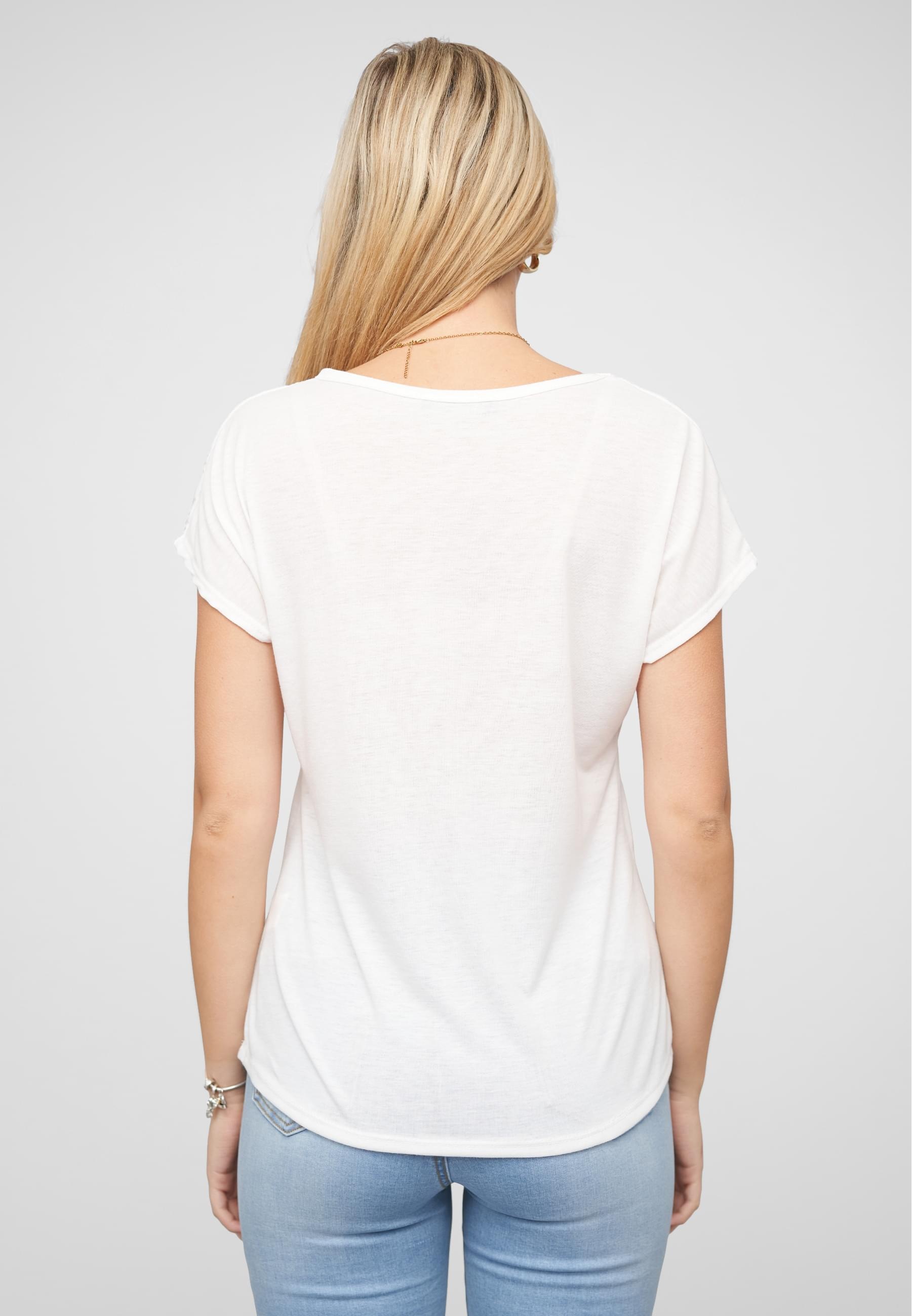 CLOUD 5IVE T-Shirt »CLOUD 5IVE Viskose T-Shirt mit Pilz Print«, (1 tlg.)