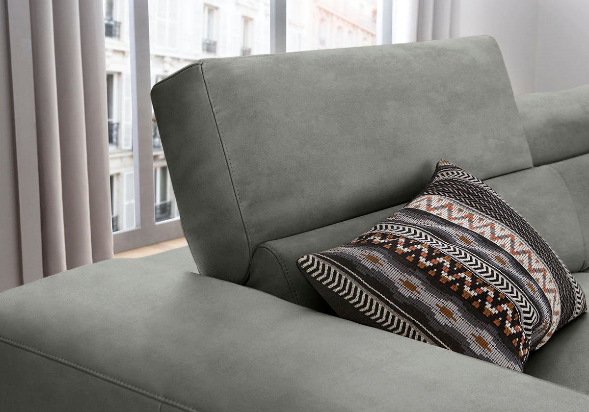 W.SCHILLIG Ecksofa »piedroo, Designsofa mit tollem Sitzkomfort, bequem und elegant, L-Form«, Kopfteilverstellung, wahlweise mit Sitztiefenverstellung, Breite 303cm