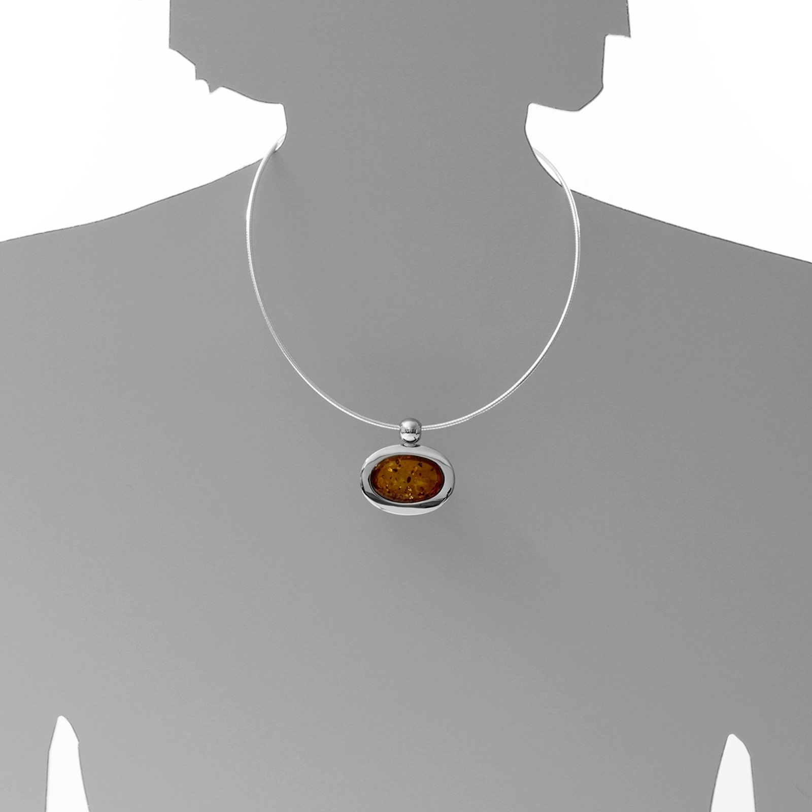 Halsreif OSTSEE-SCHMUCK "Ostsee-Schmuck Halsreif mit Anhänger Wanatia" Gr. 50, silber, Halsketten, Damen, 50cm, Silber 925 (Sterlingsilber), L: 42 6