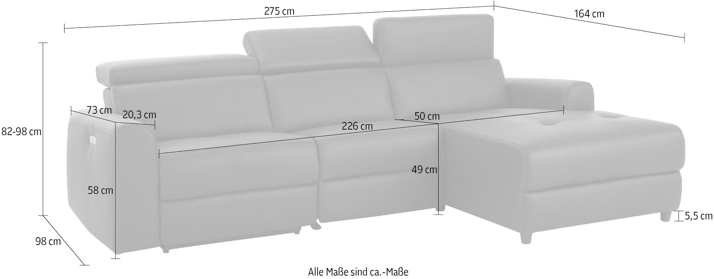 Home affaire Ecksofa »Sentrano, L-Form,«, auch mit elektrischer Funktion mit USB-Anschluß, in 4 Bezugsvarianten