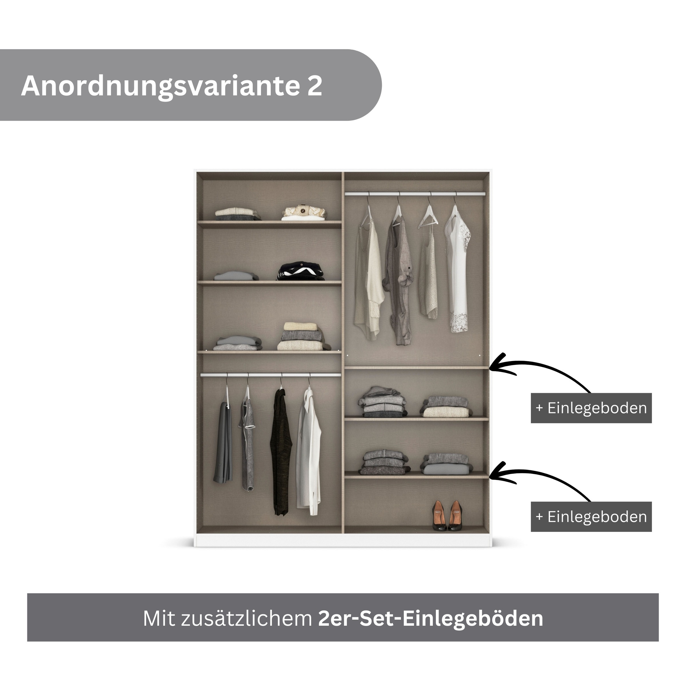 rauch Drehtürenschrank »Kleiderschrank Kleiderschränke Schrank Garderobe AGORDO mit Glasfront«, (in zwei Griff-Farben), durchdachte Innenausstattung, in 6 Breiten und 2 Höhen MADE IN GERMANY