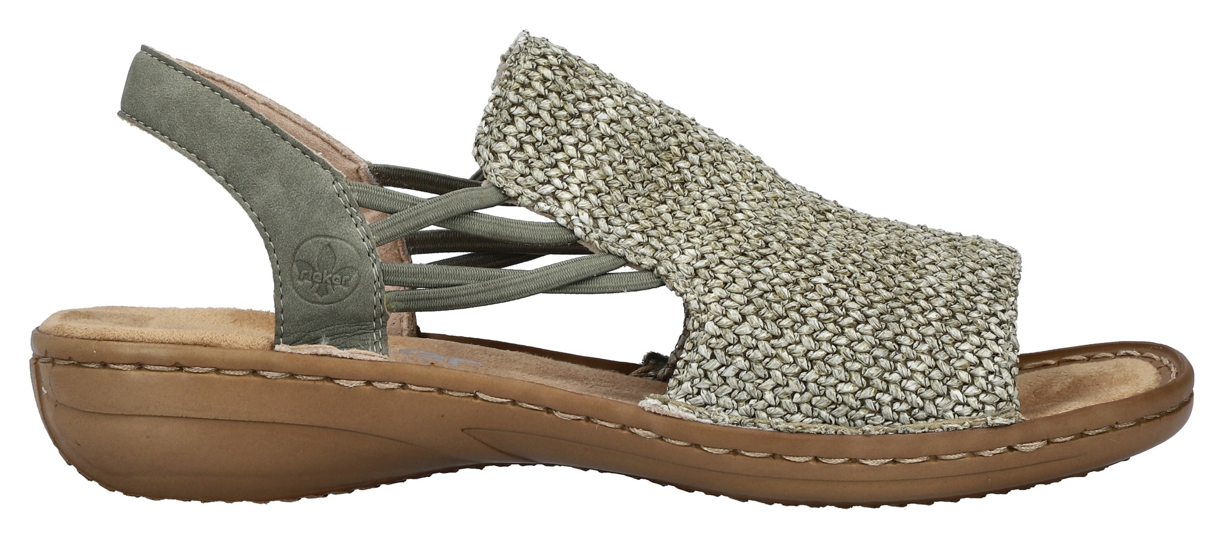 Rieker Sandale, Sommerschuh, Sandalette, Schlupfschuh mit seitlichen Gummizügen