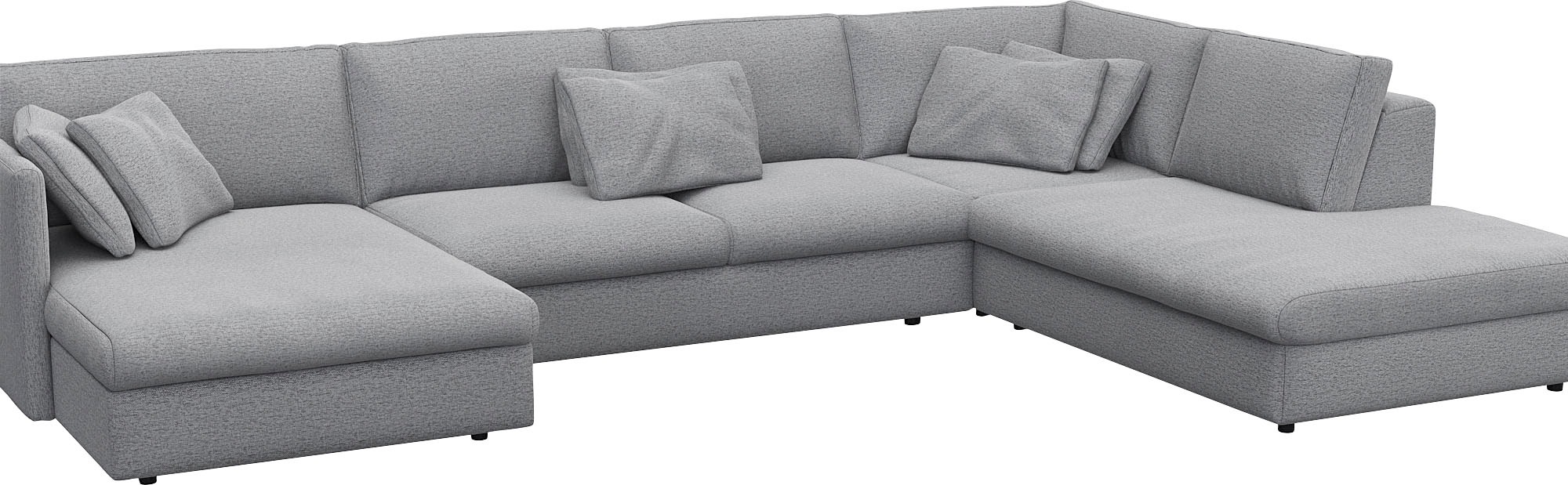 FLEXLUX Wohnlandschaft »Lovane, u-Form, bequem und komfortabel«, Weich & anschmiegsam, große Sitztiefe auf Kaltschaum, Dekokissen inkl.