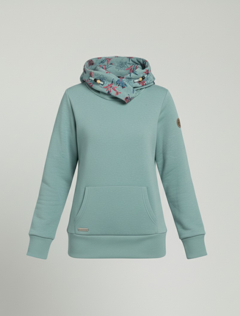 Thumbnail - Ragwear Sweatshirt "ANGELLIKA FLOWERS O" mit asymmetrischem Schalkragen