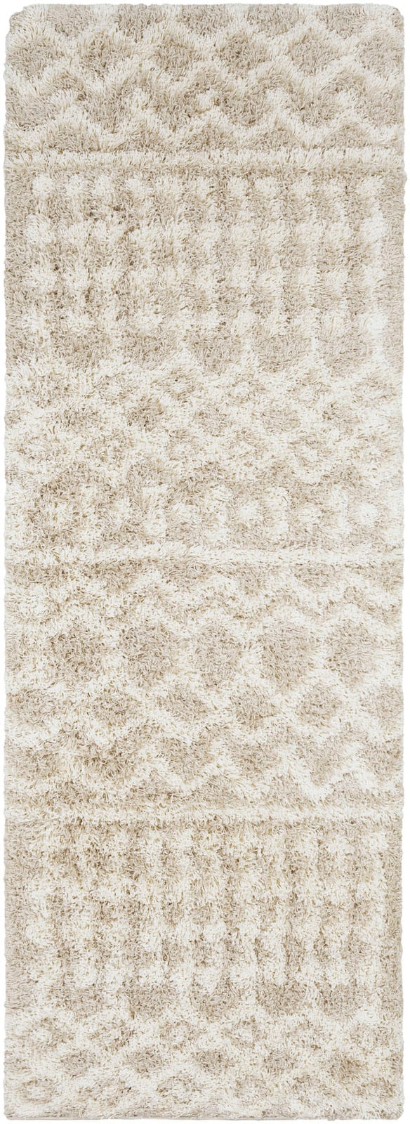 Surya Hochflor-Läufer "DUBAI", rechteckig, 52 mm Höhe, Shaggy Hochflorteppich, Flauschiger, Boho Wohnzimmerteppich/Läufe