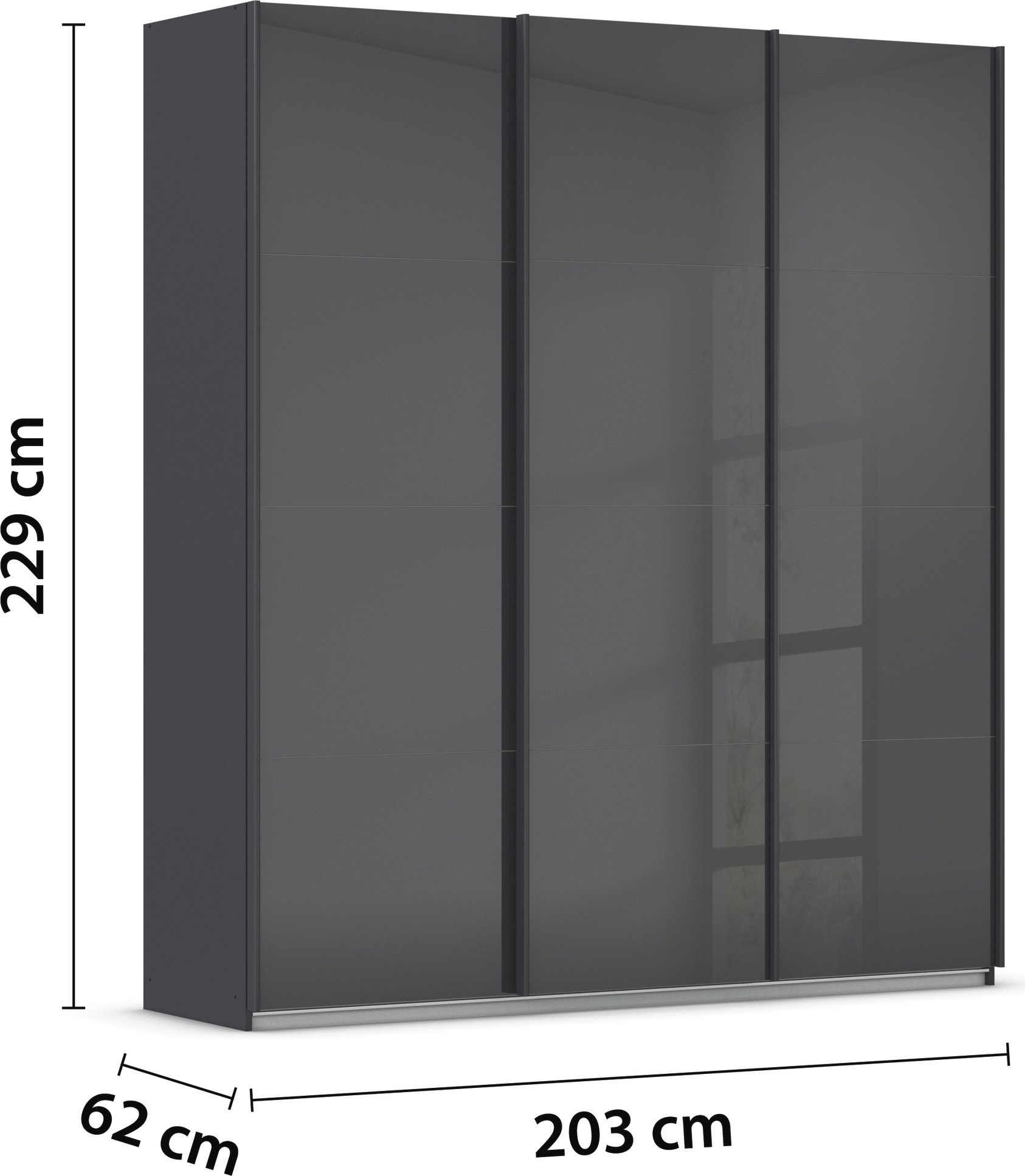 rauch Schwebetürenschrank »Kleiderschrank Schrank Garderobe AGORDO mit Glasfront«, durchdachte Innenausstattung, in 4 Breiten und 2 Höhen MADE IN GERMANY