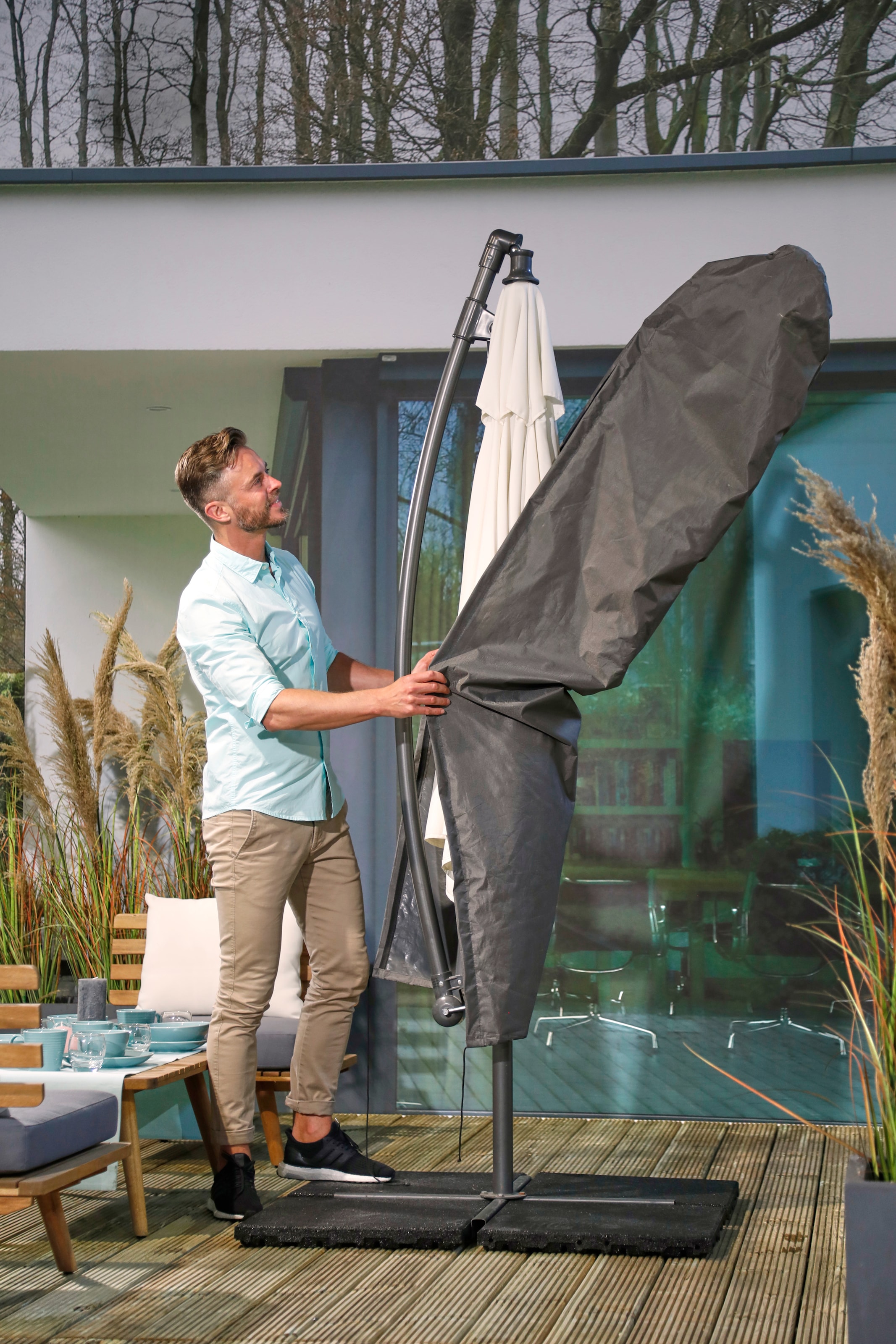 winza outdoor covers Sonnenschirm-Schutzhülle, für Schirme bis ø 400 cm, Maße 260x60/86 cm (für Bogenschirme)
