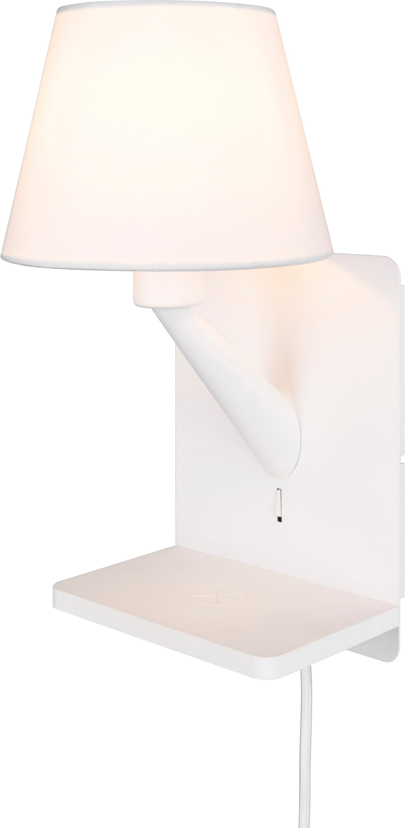 TRIO Leuchten Wandleuchte »COMFORT, Wand Nachttischleuchte, induktive Ladestation USB-Anschluss« E14 1 Stk. warmweiß - kaltweiß LED Wandleuchte indirektes Licht, exkl 1x E14 max 40W, Stoffschirm