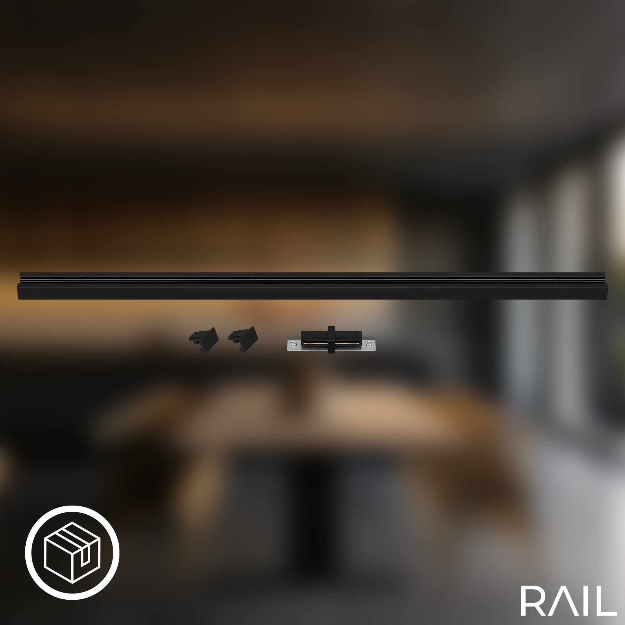 Briloner Leuchten Schienensystem-Schienen »RAIL« 1 tlg. tlg. Stromschiene 0,75 m Schwarz Schienensystem Rail Wohnzimmer Büro Küche