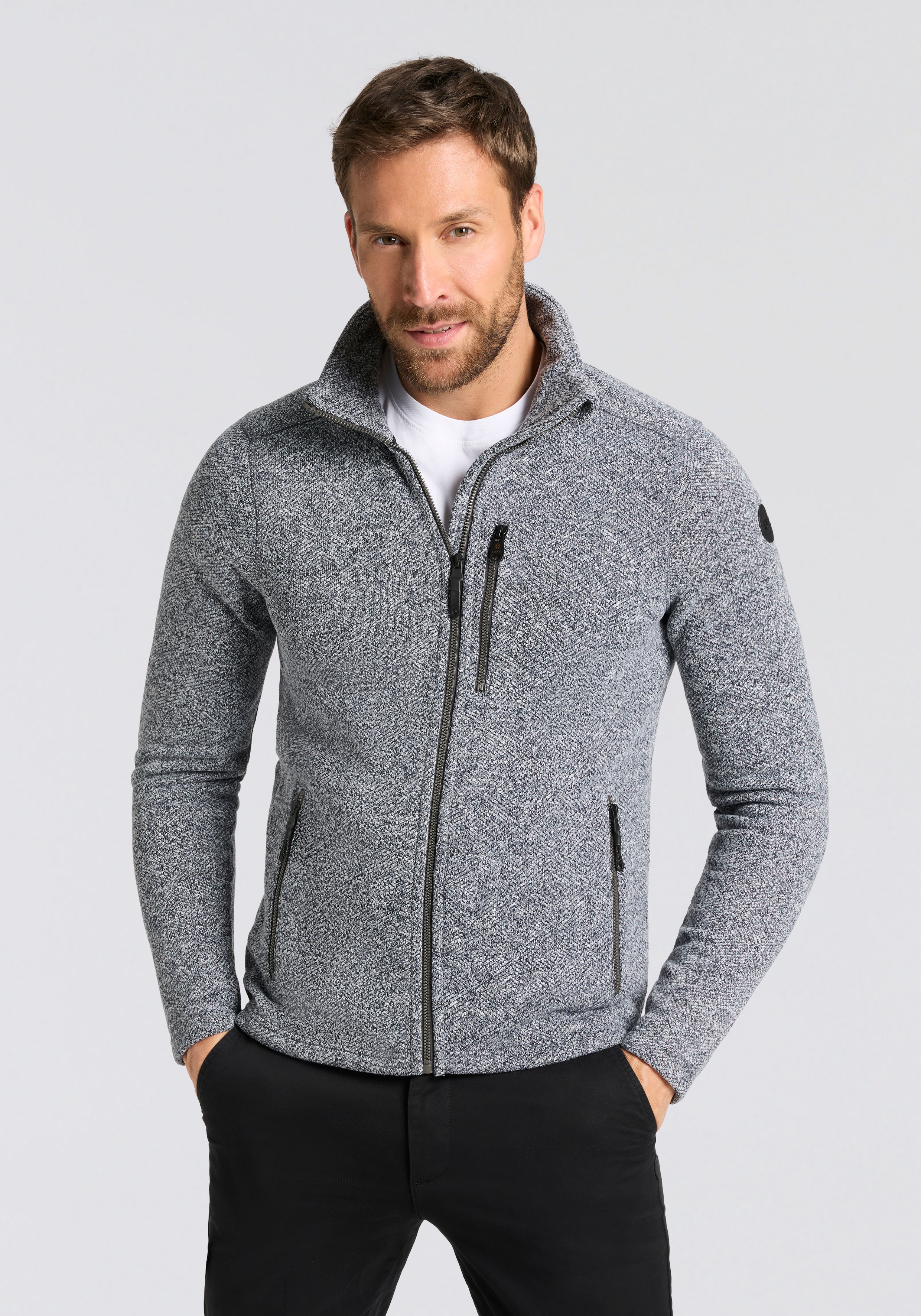 G.I.G.A. DX by killtec Strickfleecejacke "GW 55 MN KNTFLC JCKT" mit zwei Eingrifftaschen, in Jacquard-Optik, aus Polyester