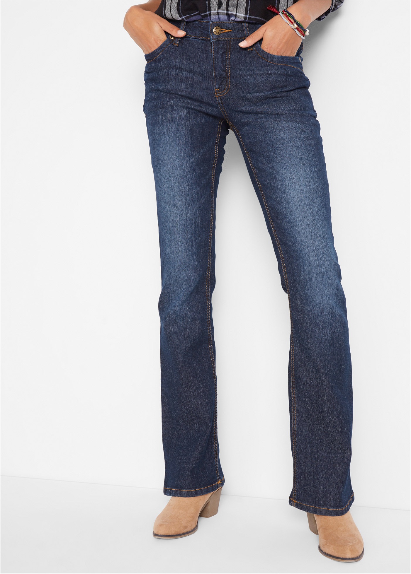 bonprix Bootcut-Jeans "Bootcut-Jeans Mid Waist, Komfort-Stretch" Mid Waist, günstig online kaufen