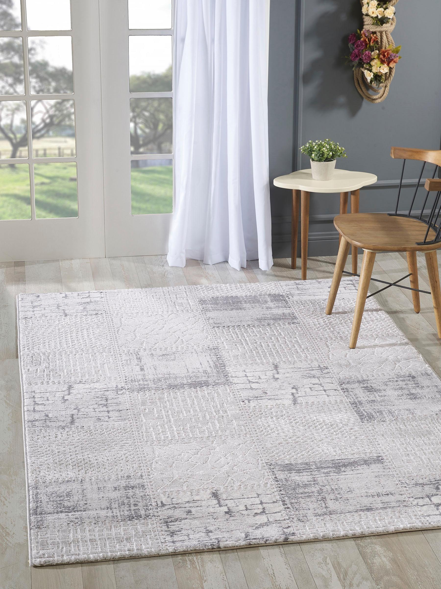 Teppich SANAT "Harmony 3202, auch als Läufer" Gr. 3, grau, B:120cm H:12mm L:160cm, Kunstfaser, Teppiche, Teppich, Wohnzimmer, Kurzflor, modern, Retro, Schlafzimmer