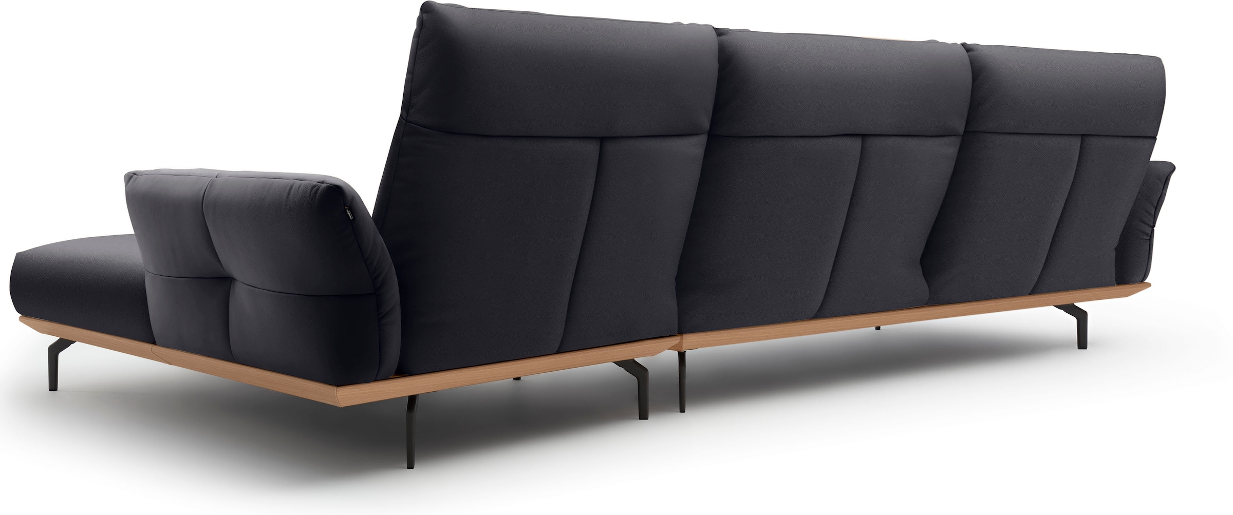 Creation BY ROLF BENZ Ecksofa »CR.460«, Sockel in Eiche, Winkelfüße in Umbragrau, Breite 338 cm