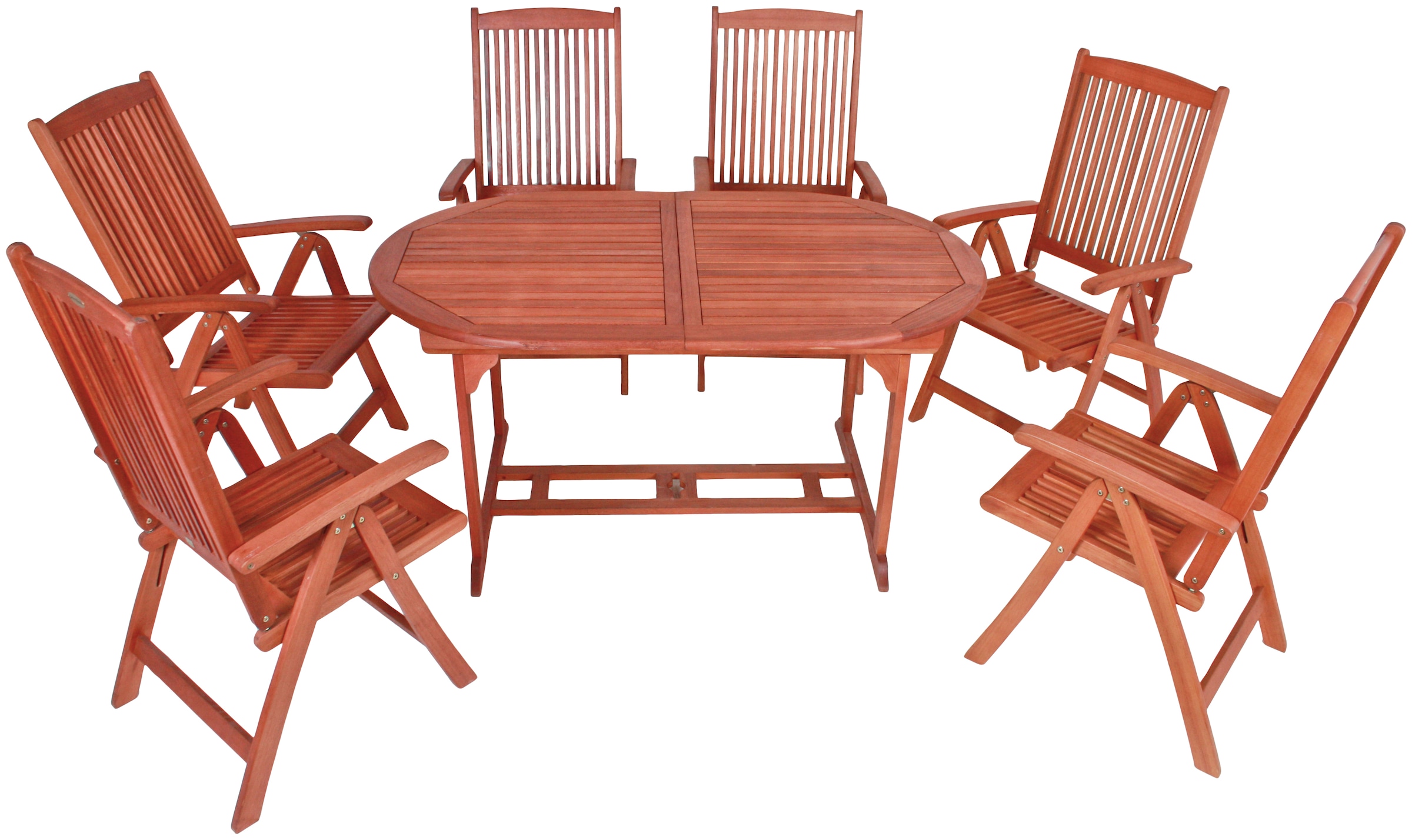 Garden Pleasure Garten-Essgruppe "STOCKHOLM" 7 Stk. tlg. ausziehbar günstig online kaufen