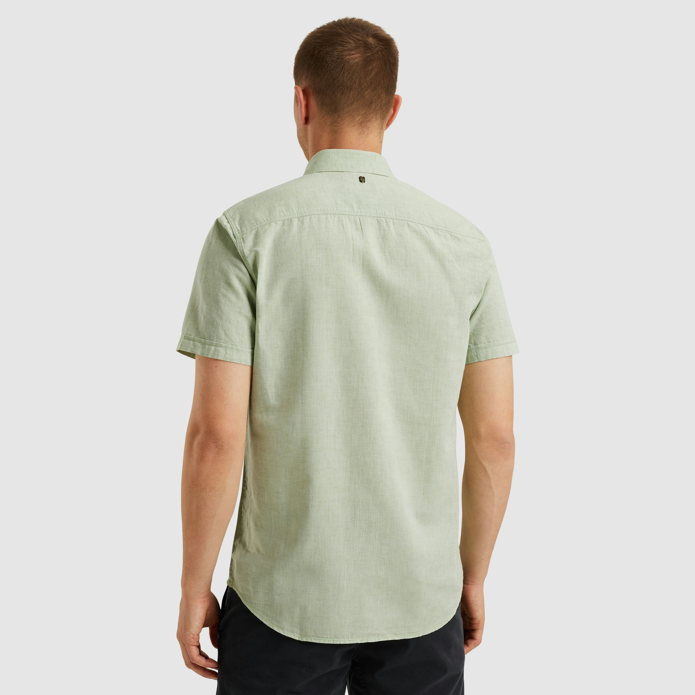 PME LEGEND Kurzarmhemd »Short Sleeve Shirt Ctn Linen 2 tone«, in melierter Optik