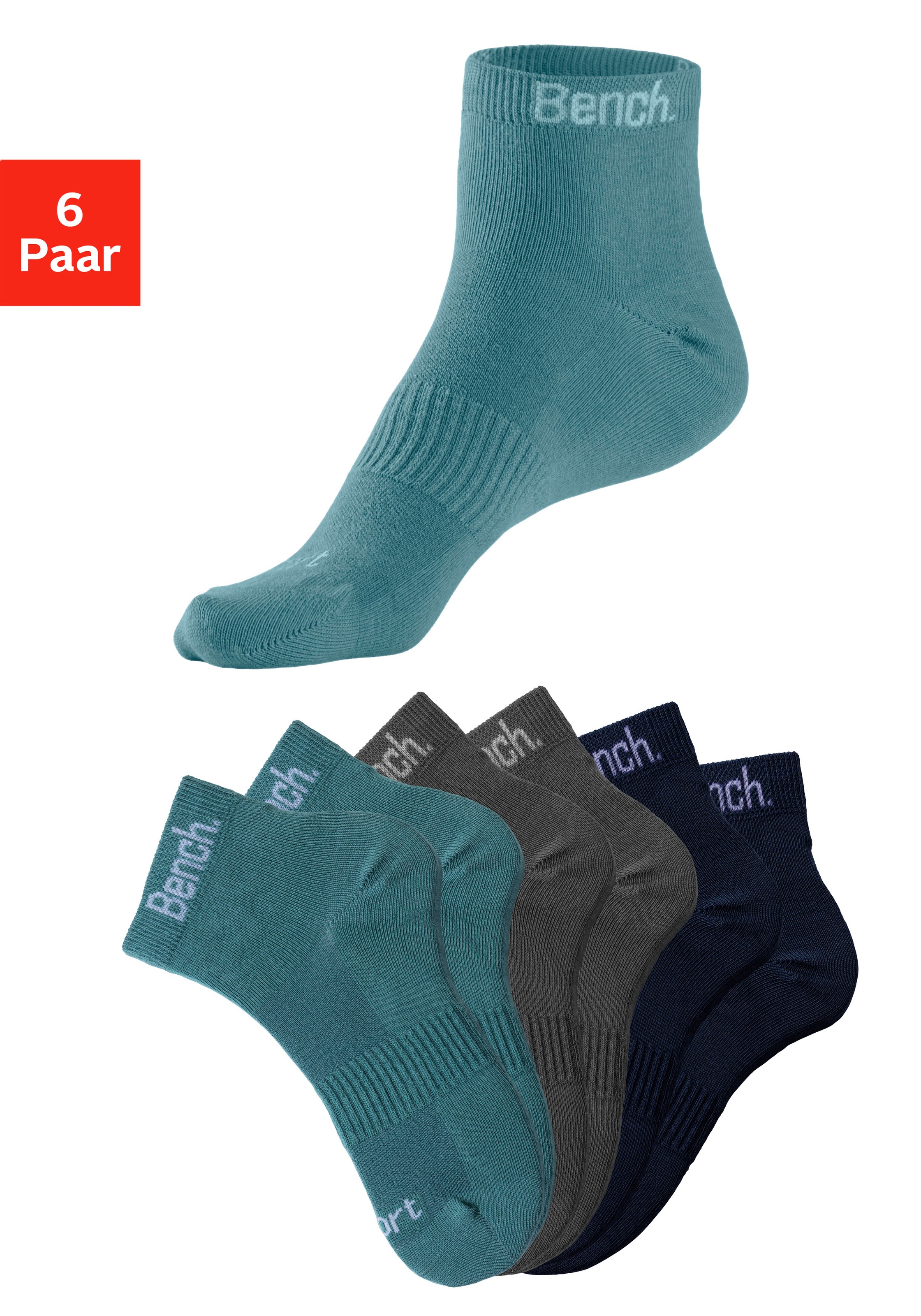 Bench. Sportsocken, (Packung, 6 Paar), mit antibakterieller Feuchtigkeitsregulierung