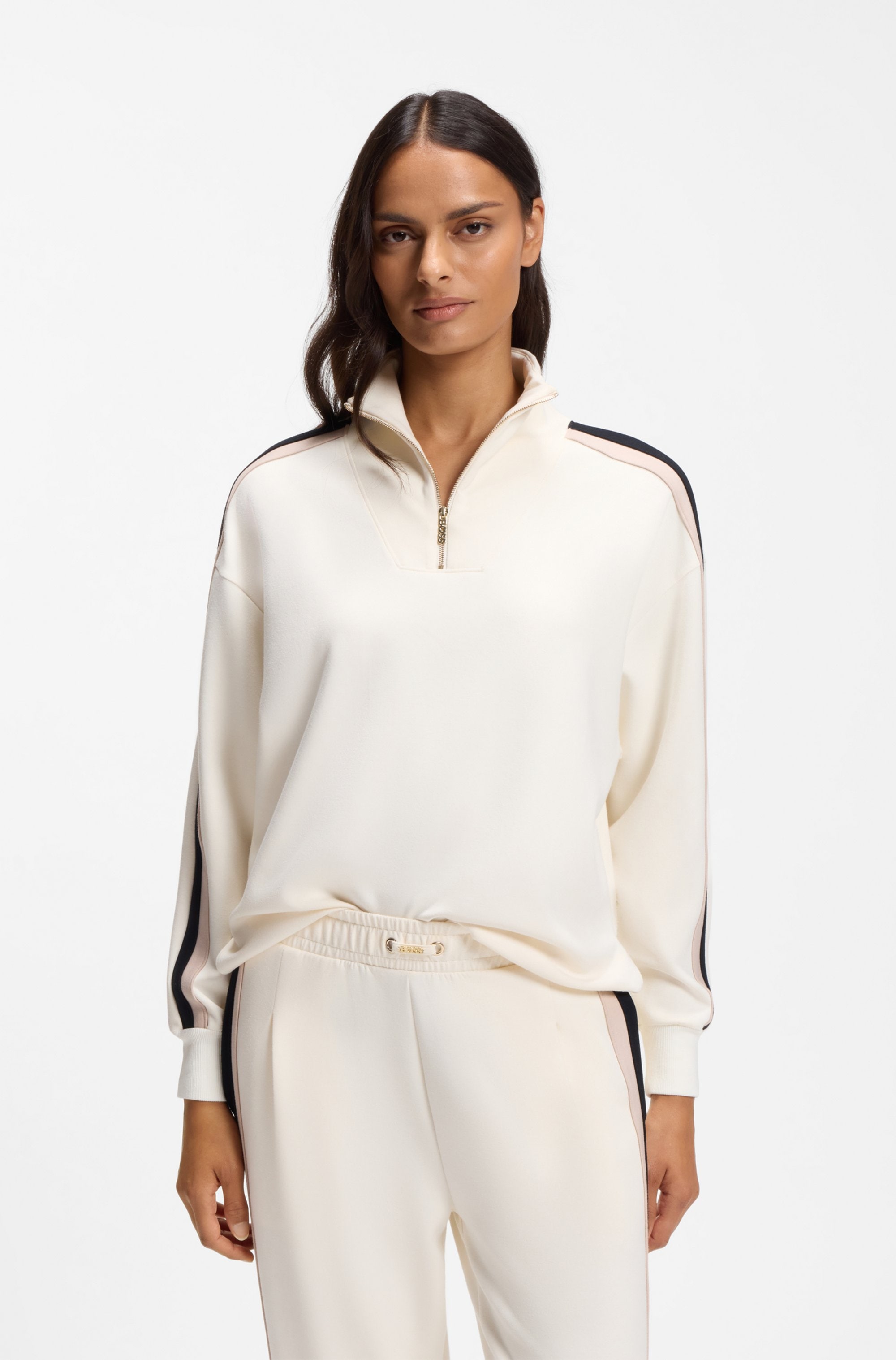 BOSS Sweatshirt »Mirage«, mit kontrastierenden Streifen
