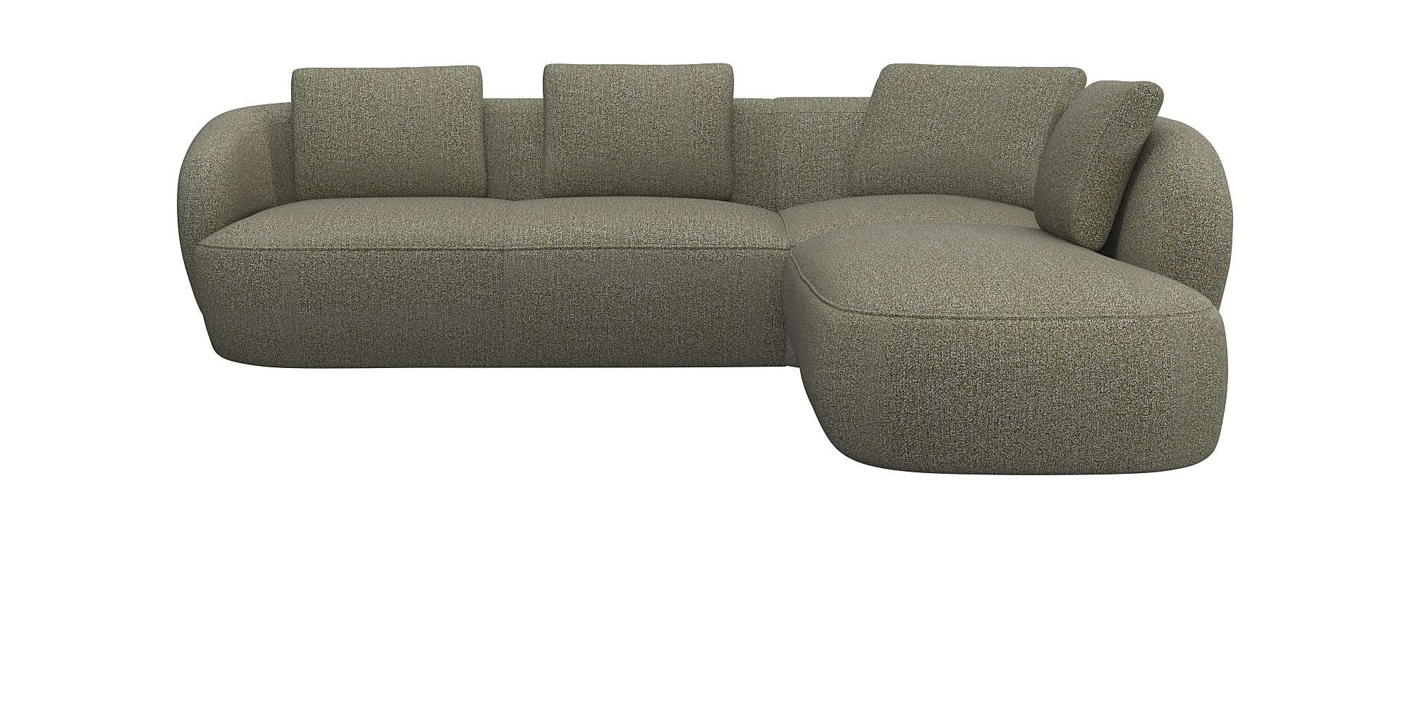 Ecksofa »Torino, rund, L-Form, Sofa-Ecke mit Ottomane«, Modernes, organisches...