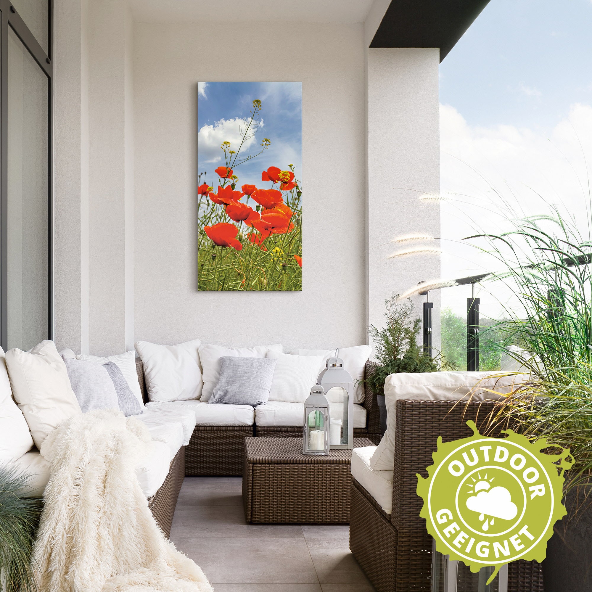 Artland Wandbild »Mohnblumen im Panorama«, Poster bestellen (1 | oder Blumenbilder, in versch. Größen Wandaufkleber St.), Alubild, Leinwandbild, als BAUR