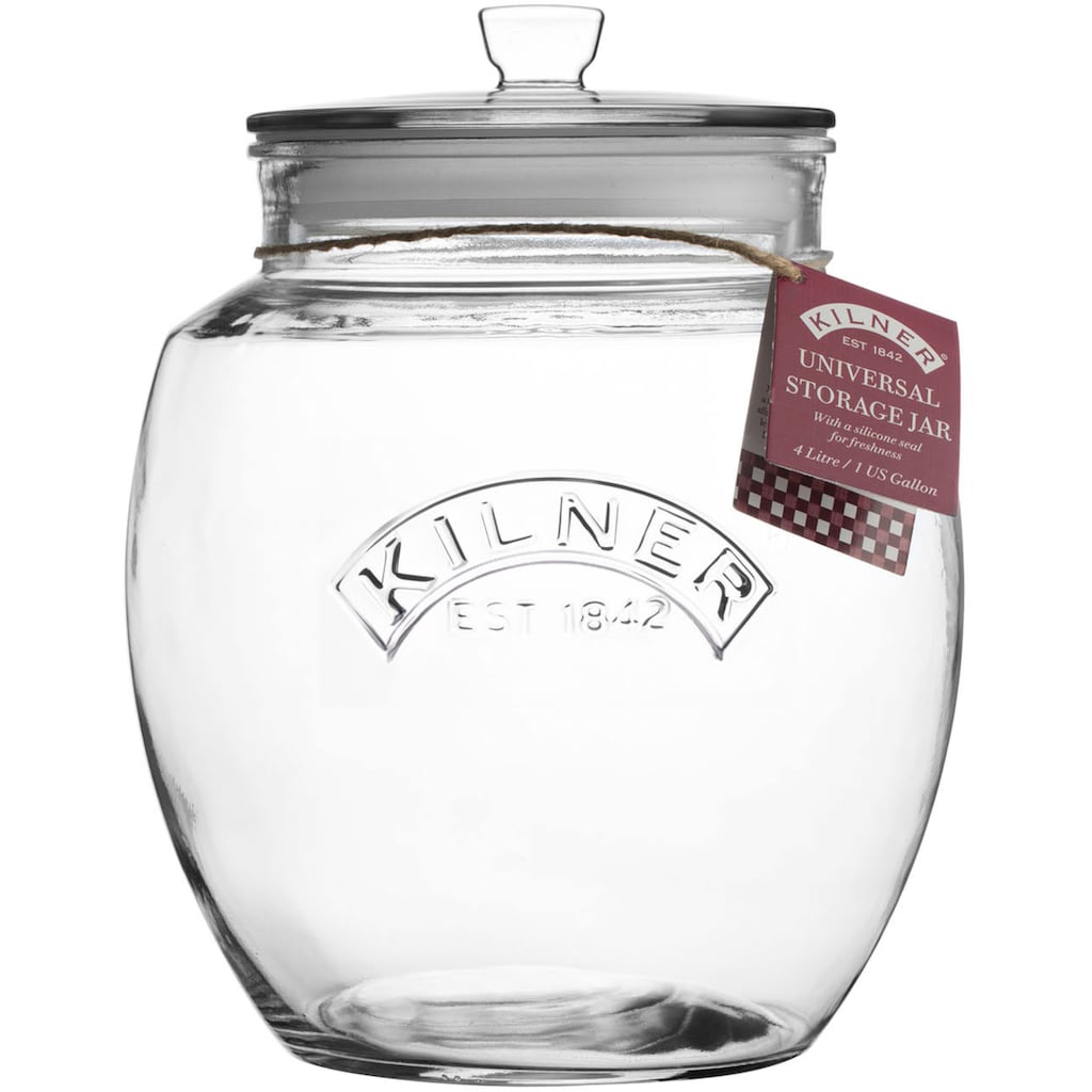 KILNER Vorratsglas, (1 tlg.), mit luftdichtem Deckel, 4 Liter