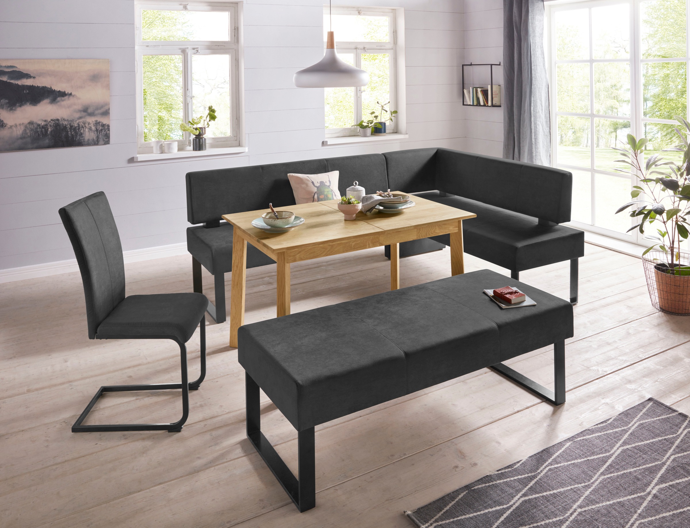 OTTO home Eckbank "Oliver mit Metallgestell, Küchenbank" verschiedene Bezüg günstig online kaufen