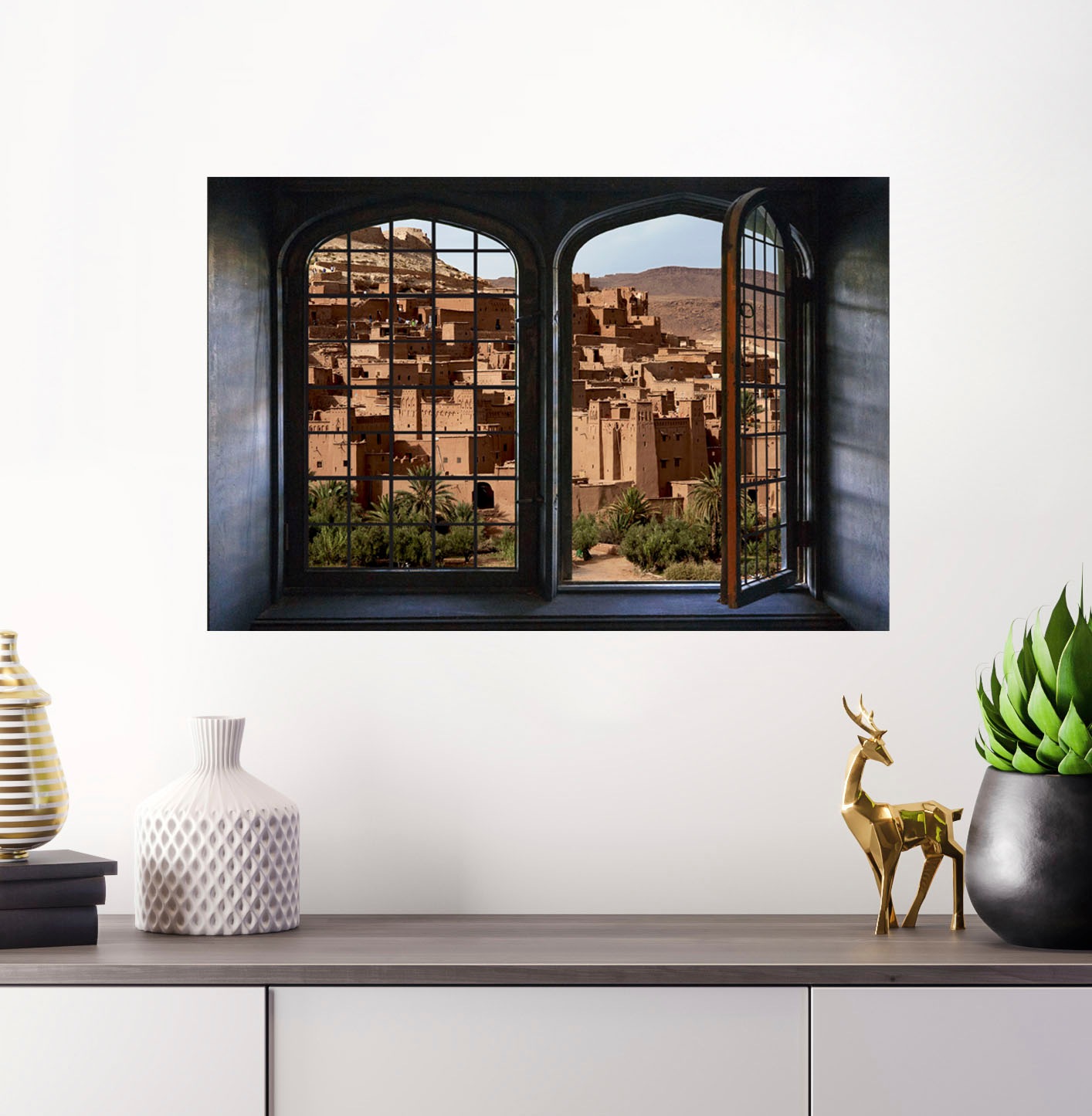 queence Wandsticker »Wüste«, Wandsticker, Wandbild, selbstklebend, 3D, Fenster