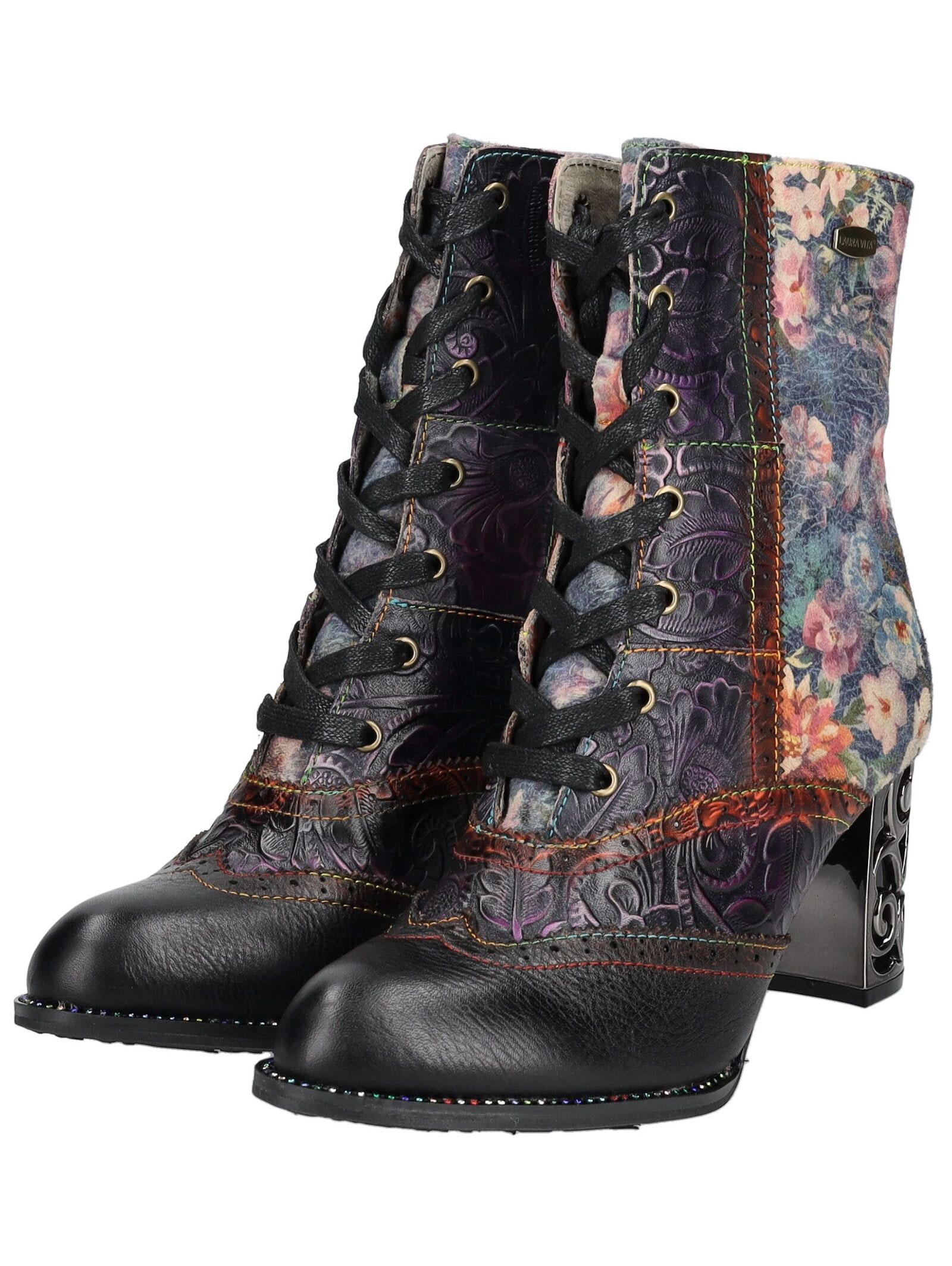 LAURA VITA High-Heel-Stiefelette »LAURA VITA Stiefelette Leder/Textil«