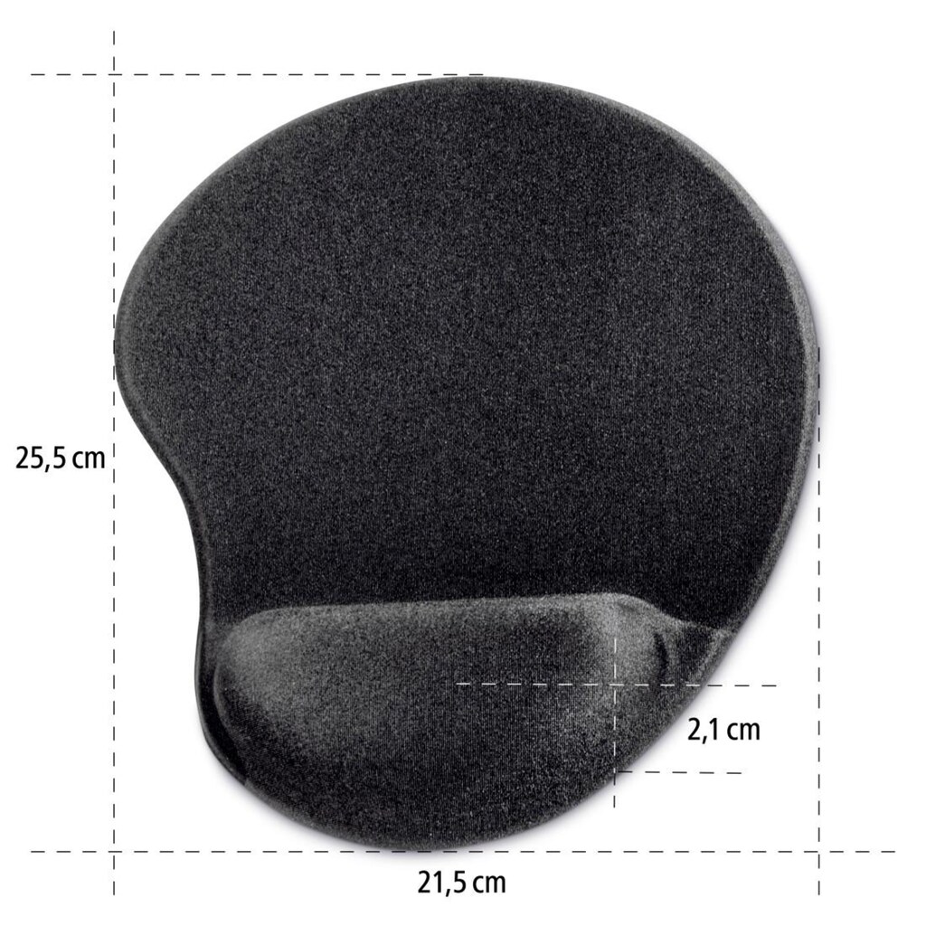 Hama Mauspad »ergonomisches Mauspad mit Handballenauflage "Ergonomic", Schwarz«