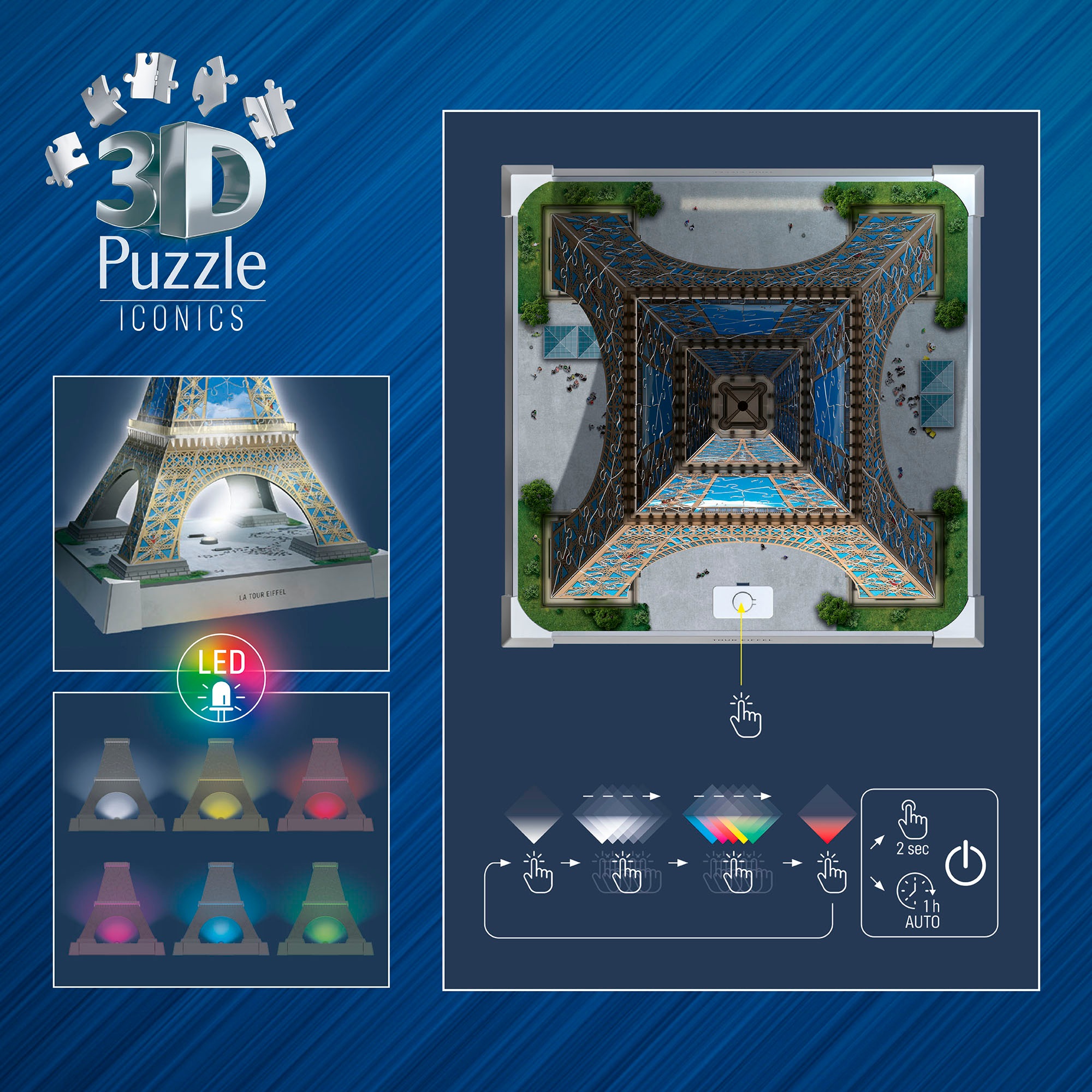 Ravensburger 3D-Puzzle »Iconics: Eiffelturm - mit Licht«, Made in Europe