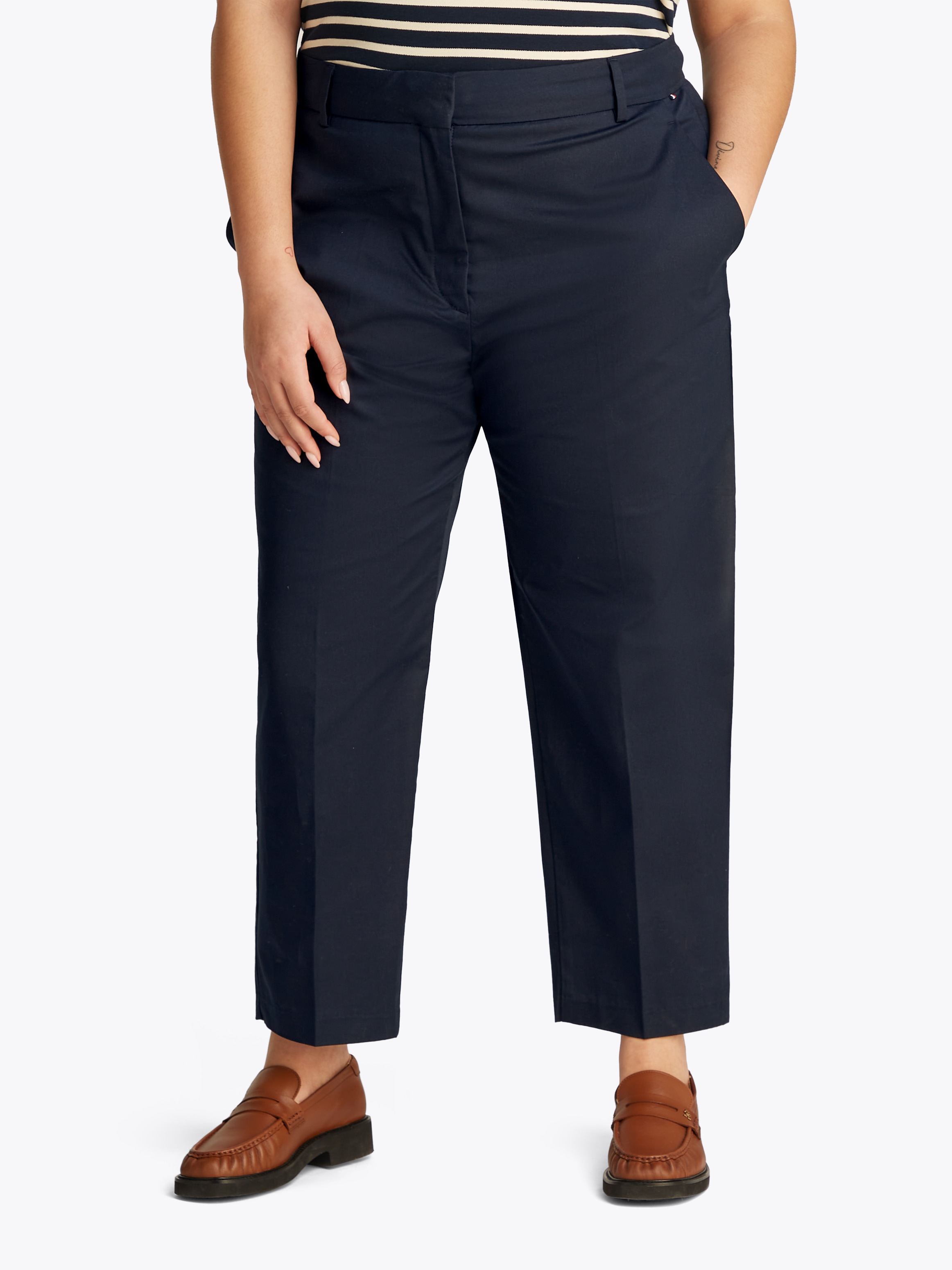 Tommy Hilfiger Curve Chinohose »CRV CO SLIM STRAIGHT CHINO«, in Großen Größen, Chino Qualität