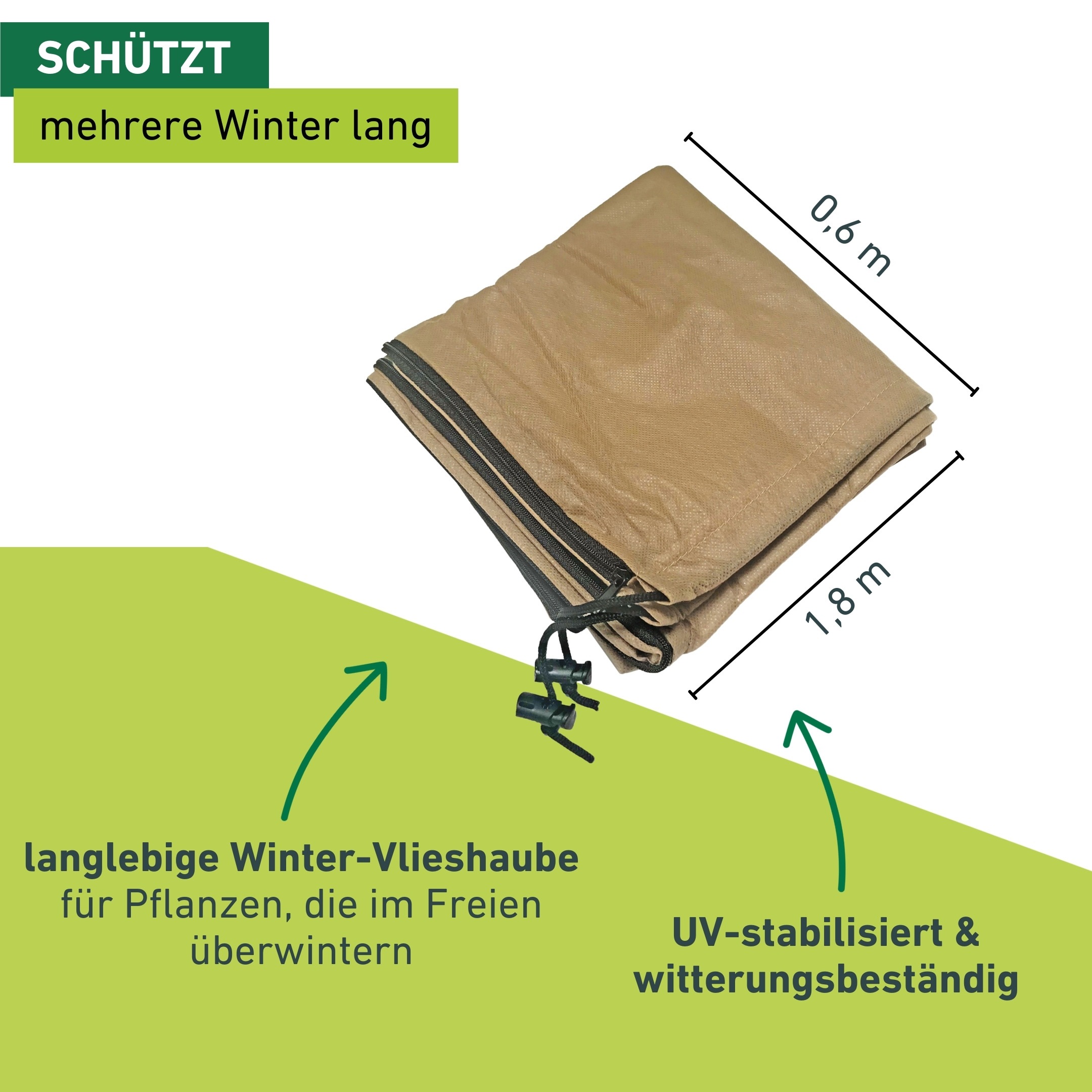 Windhager Winterschutzvlies »Winterschutz für Pflanzen mit Vogelmotiv, Vlieshaube« wasser- und luftdurchlässig, 1,4x2 m, Stärke 50 g/m2