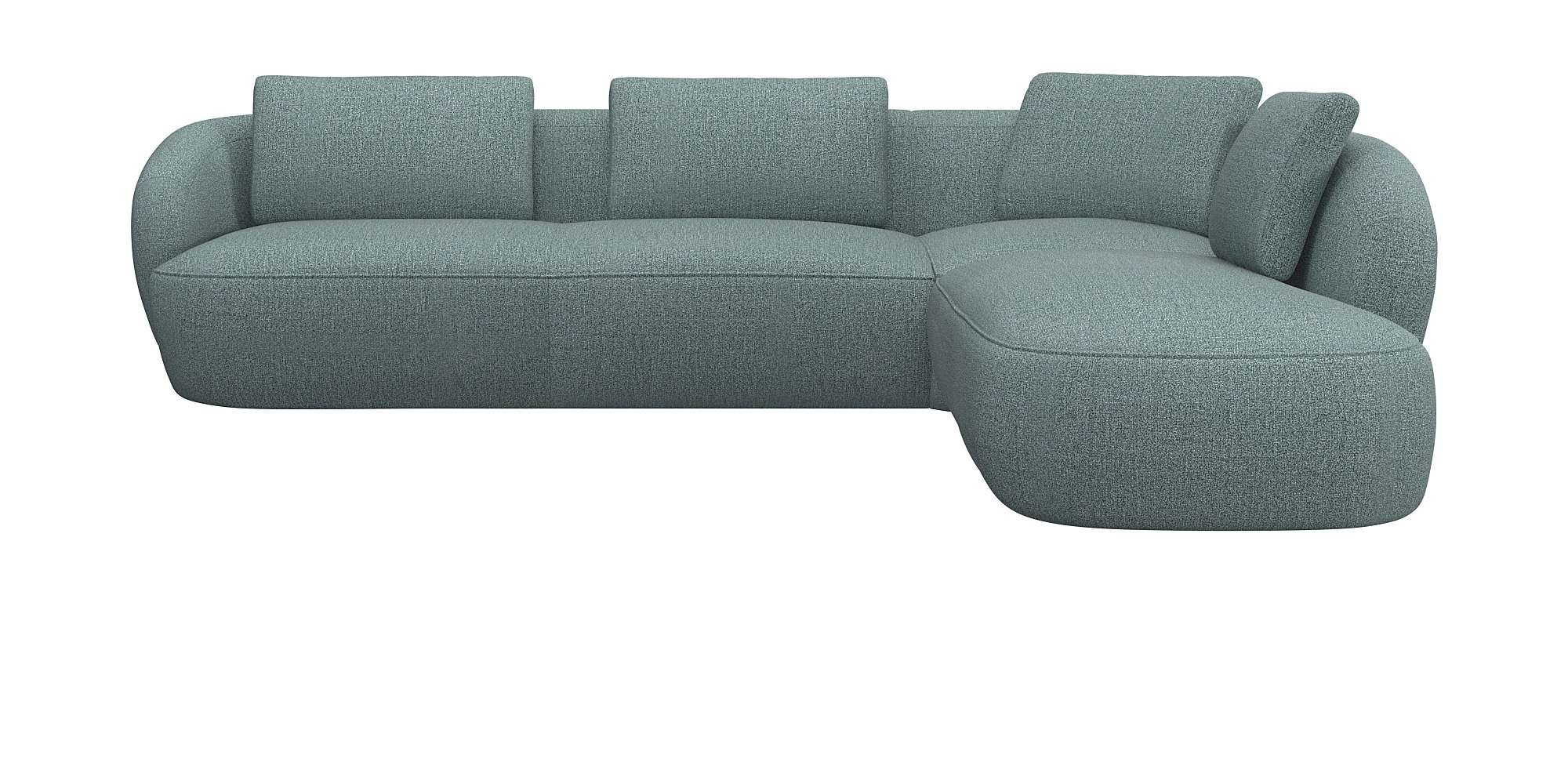 FLEXLUX Ecksofa "Torino, rund, L-Form, Sofa-Ecke mit Ottomane", Modernes, o günstig online kaufen