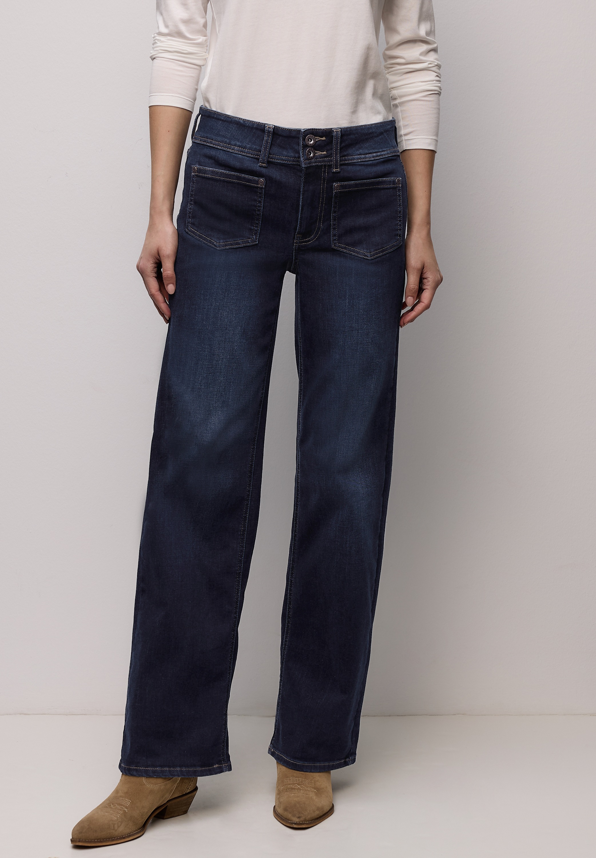 STREET ONE Loose-fit-Jeans High Waist günstig online kaufen