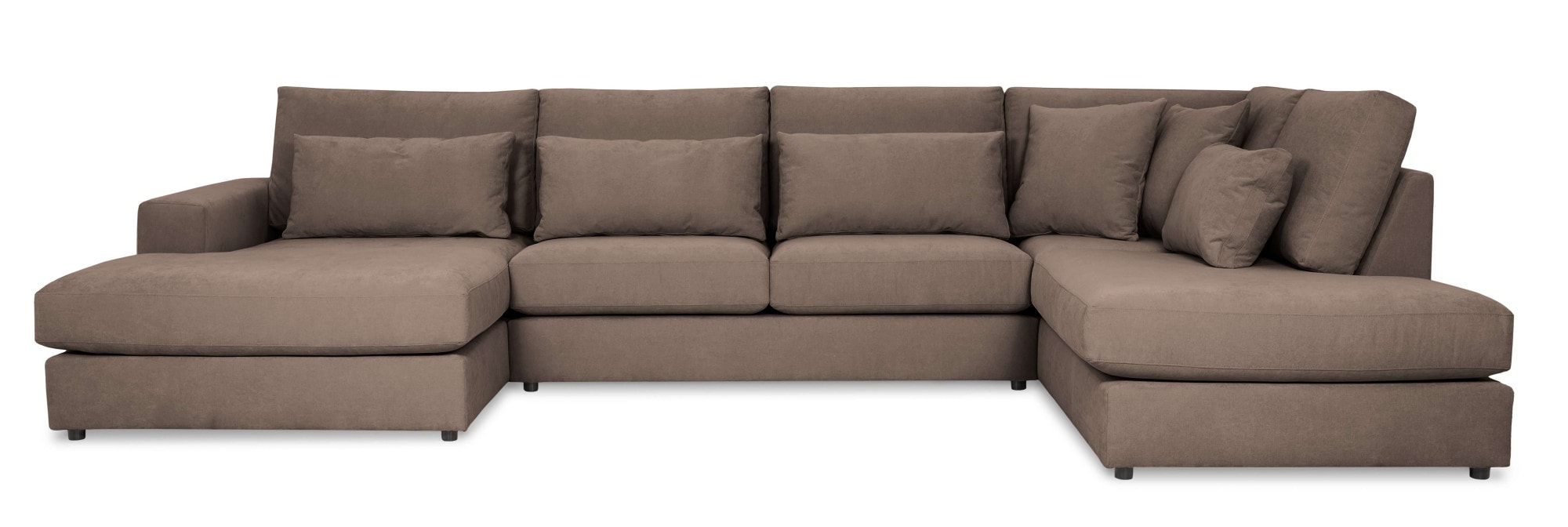OTTO home Wohnlandschaft "Nivette, weiches Chenille" Breite 386 cm, U-Form, bodentief, 6 Zierkissen inkl.
