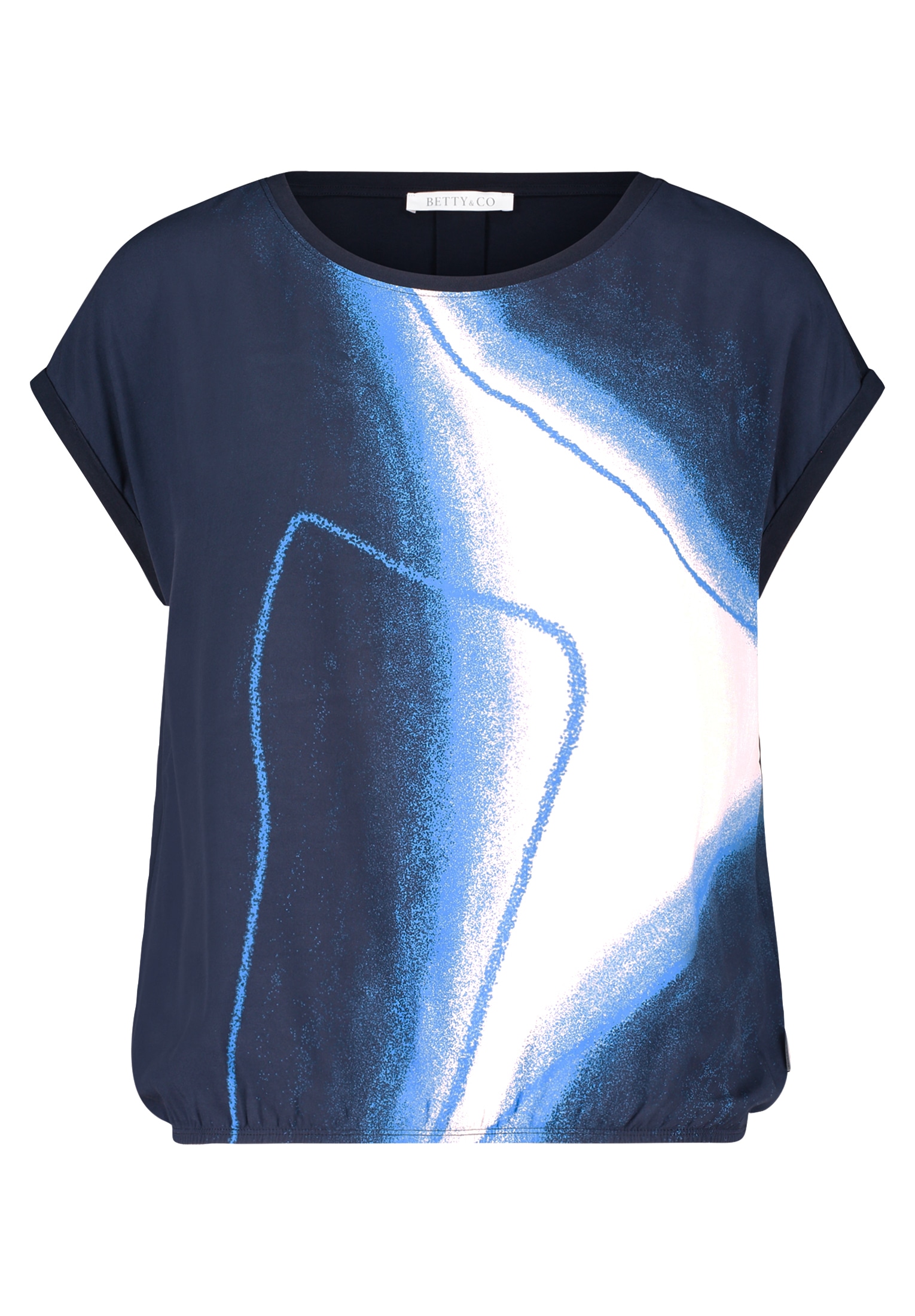 Betty&Co Kurzarmshirt »Betty & Co Casual-Shirt mit Print«, (1 tlg.), Materialmix