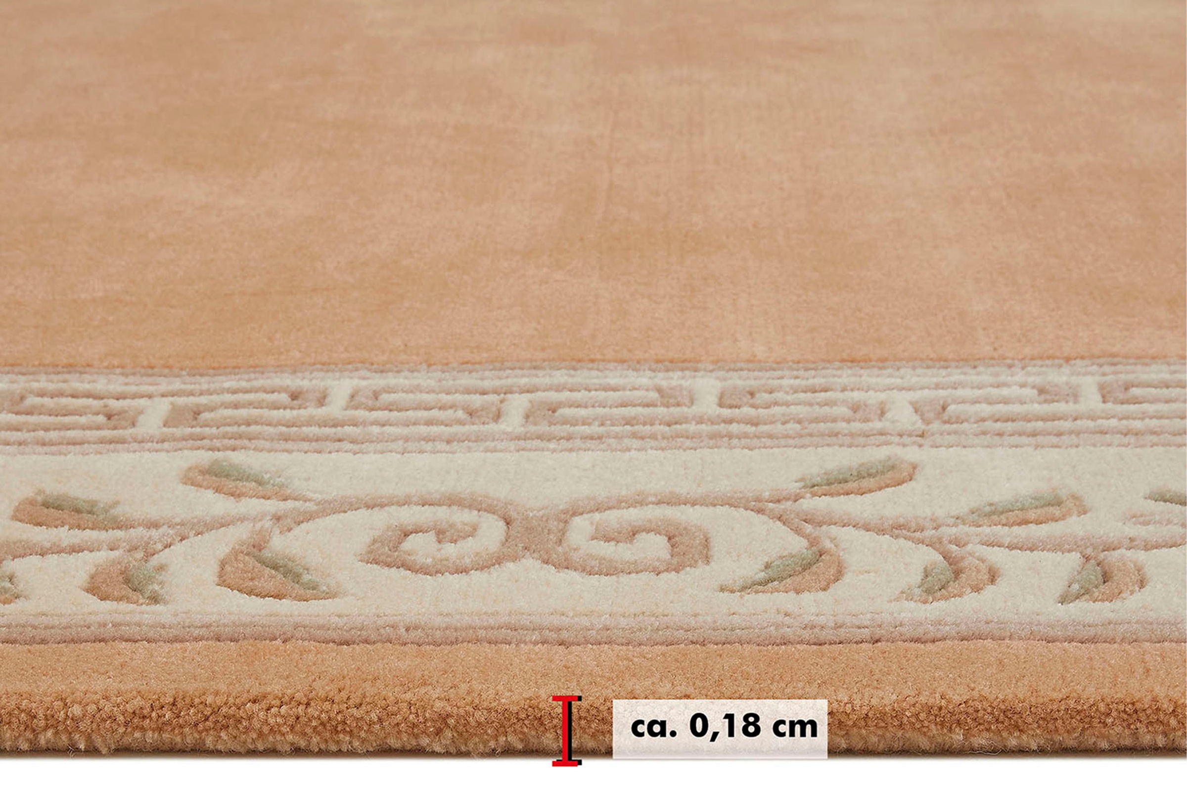 LUXOR living Wollteppich »Adour«, rechteckig, 18 mm Höhe, reine Wolle, handgeknüpft, mit Bordüre und Fransen, Wohnzimmer