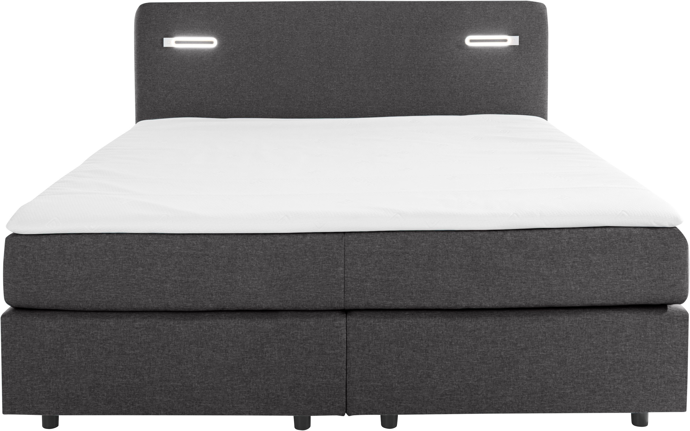 INOSIGN Boxbett »Luan«, Schubkästen, LED-Beleuchtung und Topper, in Breite 120 cm und 180 cm