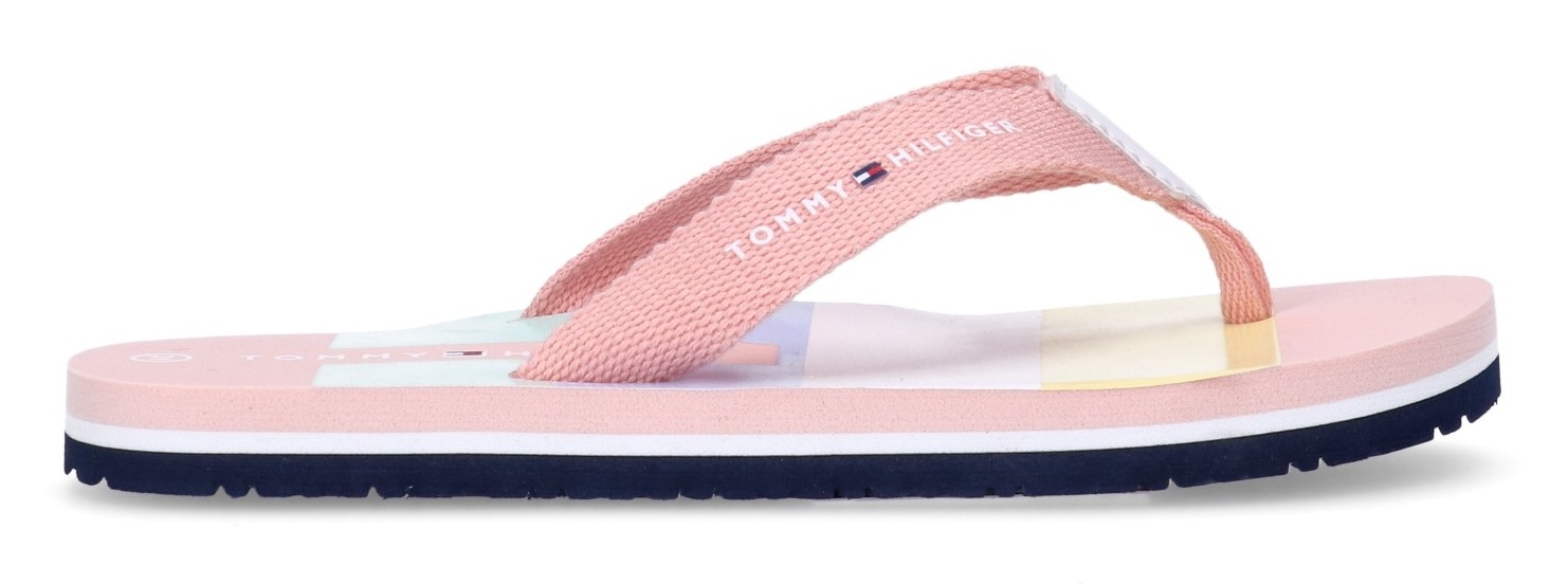 Tommy Hilfiger Zehentrenner, Pool Slides, Pantolette, Sandale mit Textilbandage